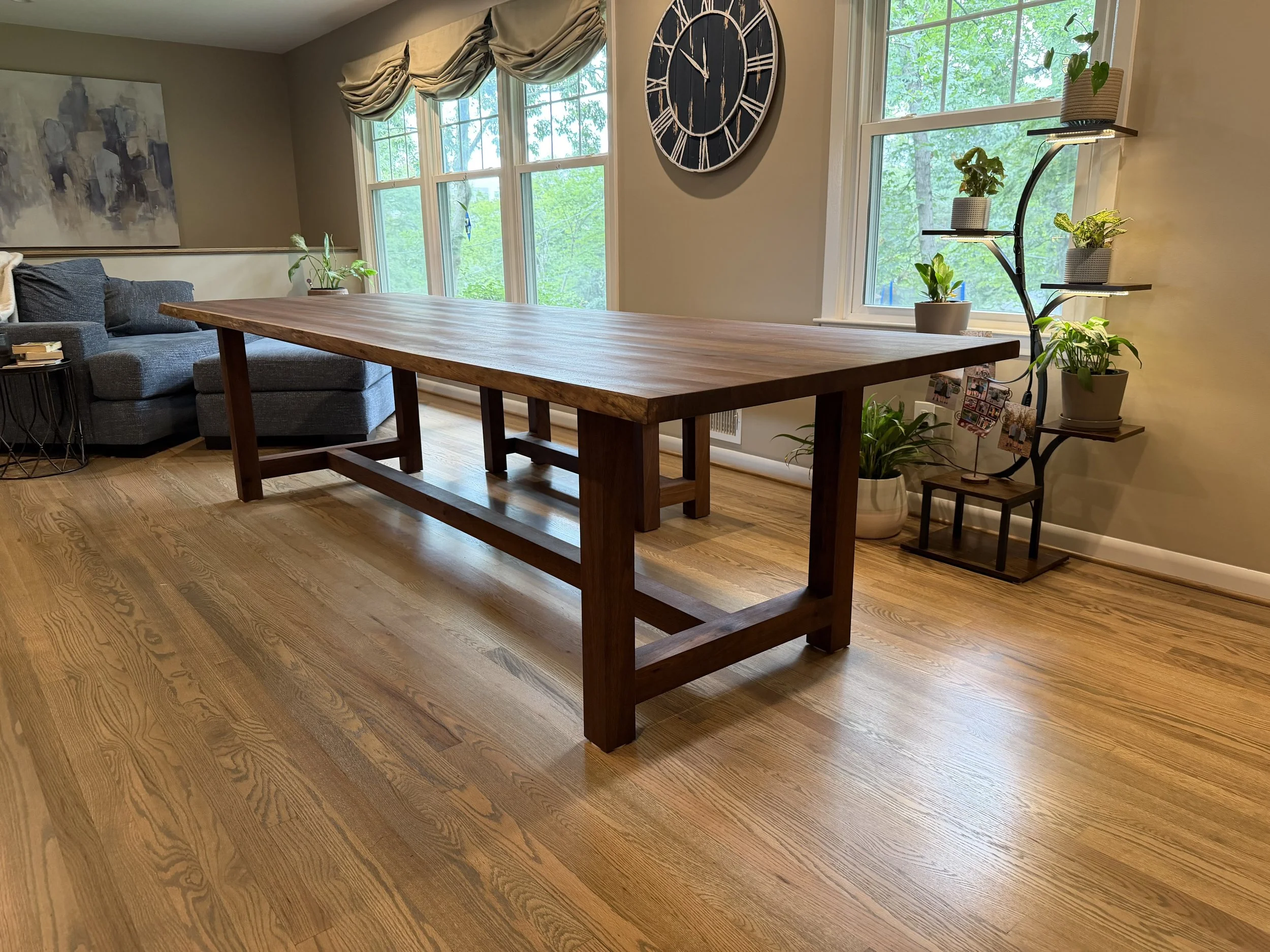 10ft Live-Edge Walnut Table