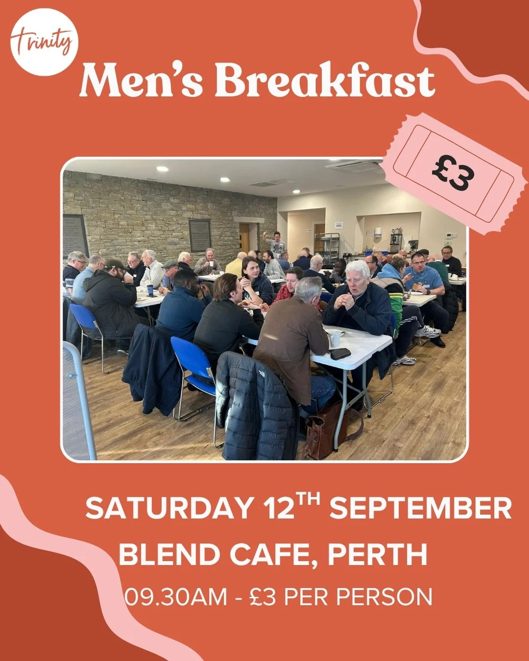 Men, this one&rsquo;s for you! 🥓☕️

Join us for a Men&rsquo;s Breakfast at Blend Caf&eacute;, Perth! Come along for bacon rolls, great coffee and even better company.

📍 Blend Caf&eacute;, Perth
⏰ 9:30am
💷 &pound;3 per person

See you there! 👋