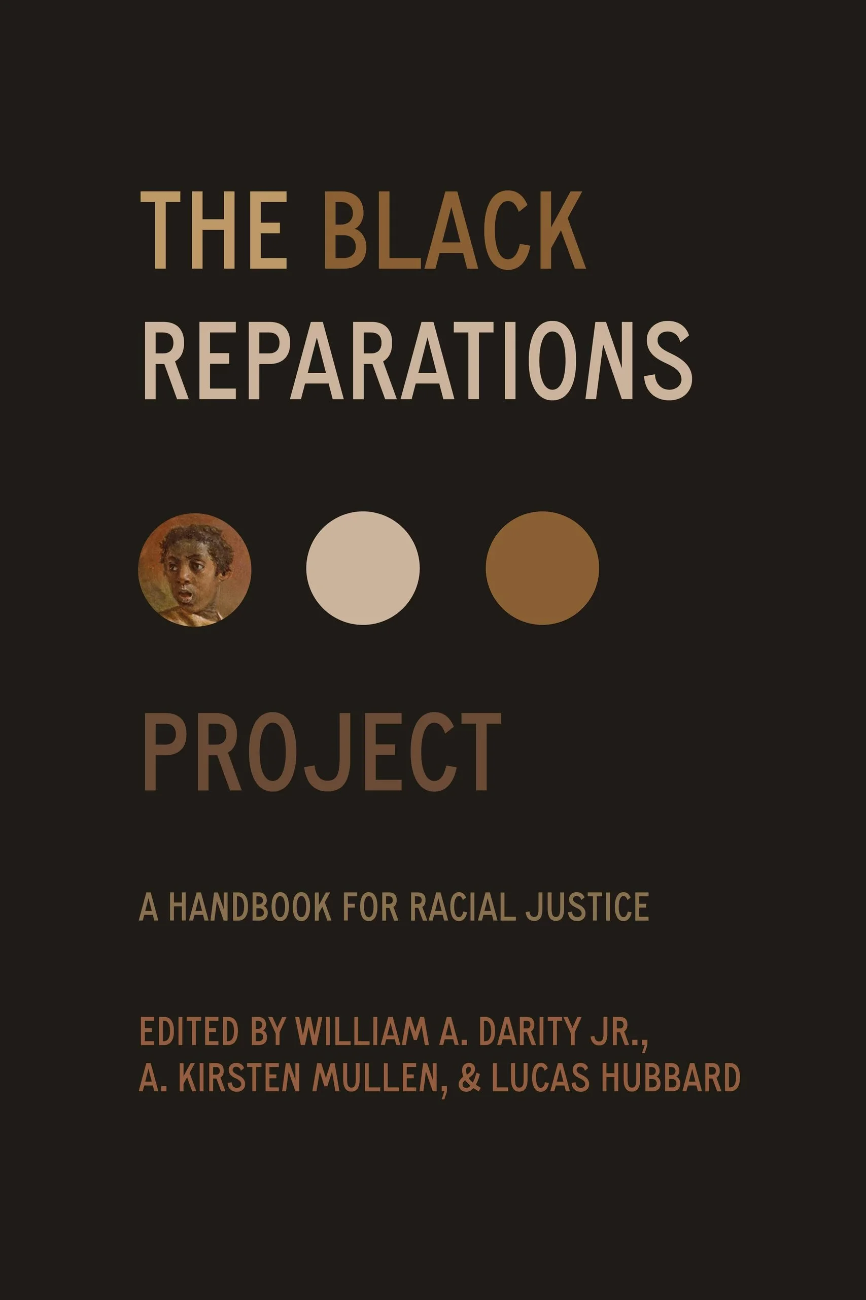 Book cover titled "The Black Reparations Project: A Handbook for Racial Justice", edited by William A. Darity Jr., A. Kirsten Mullen, and Lucas Hubbard.