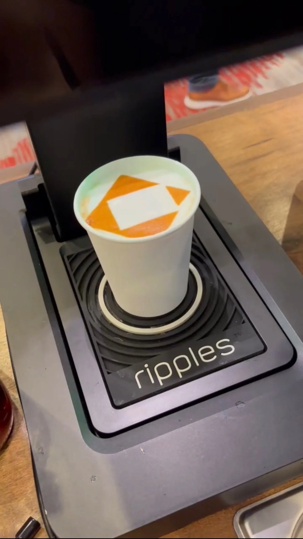 Latte art printing custom corporate logos for espresso bar catering