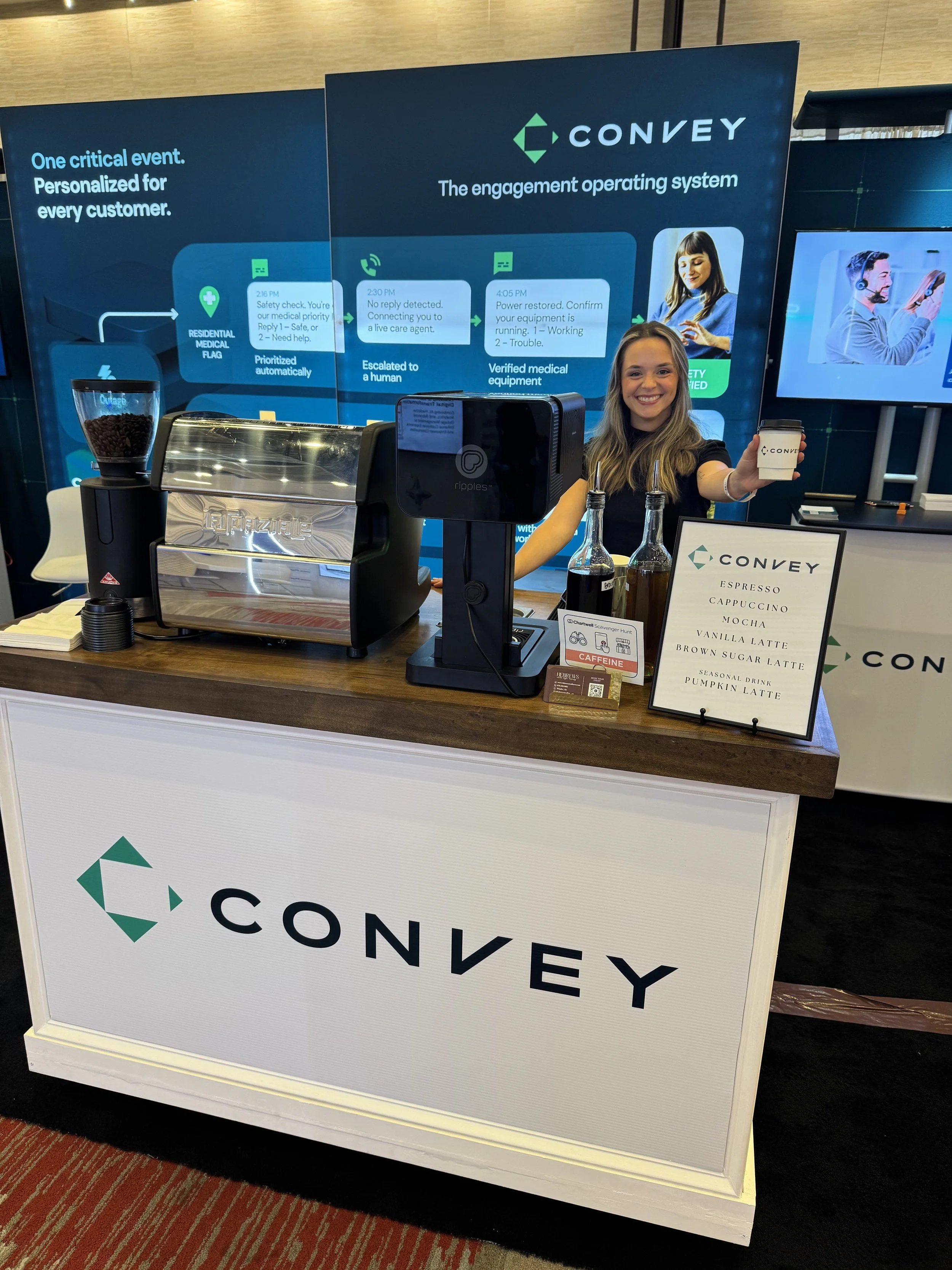 Corporate coffee cart catering at a trade show in Atlanta