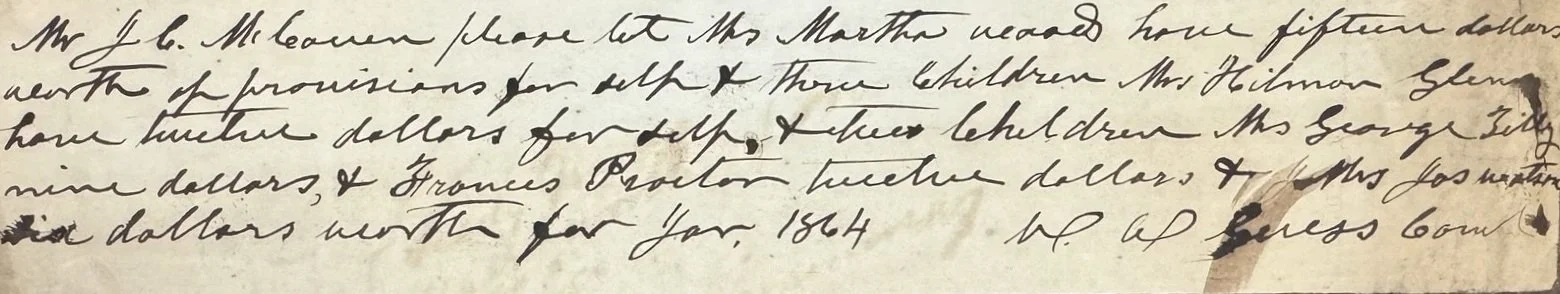 Snip of antique writing, ink on aged parchment, genealogy research. © Butterworth Research
