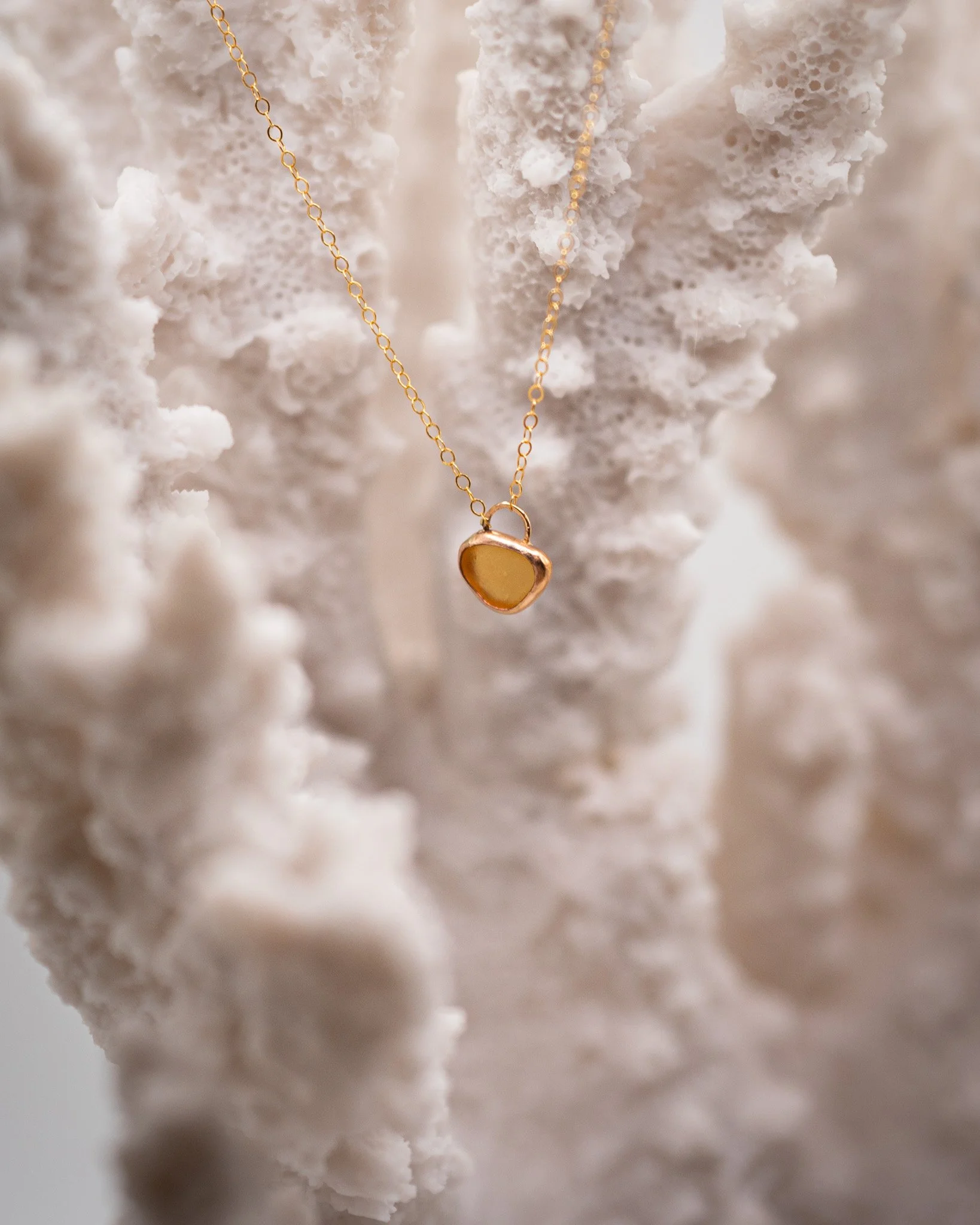 Orange Sea Glass Necklace