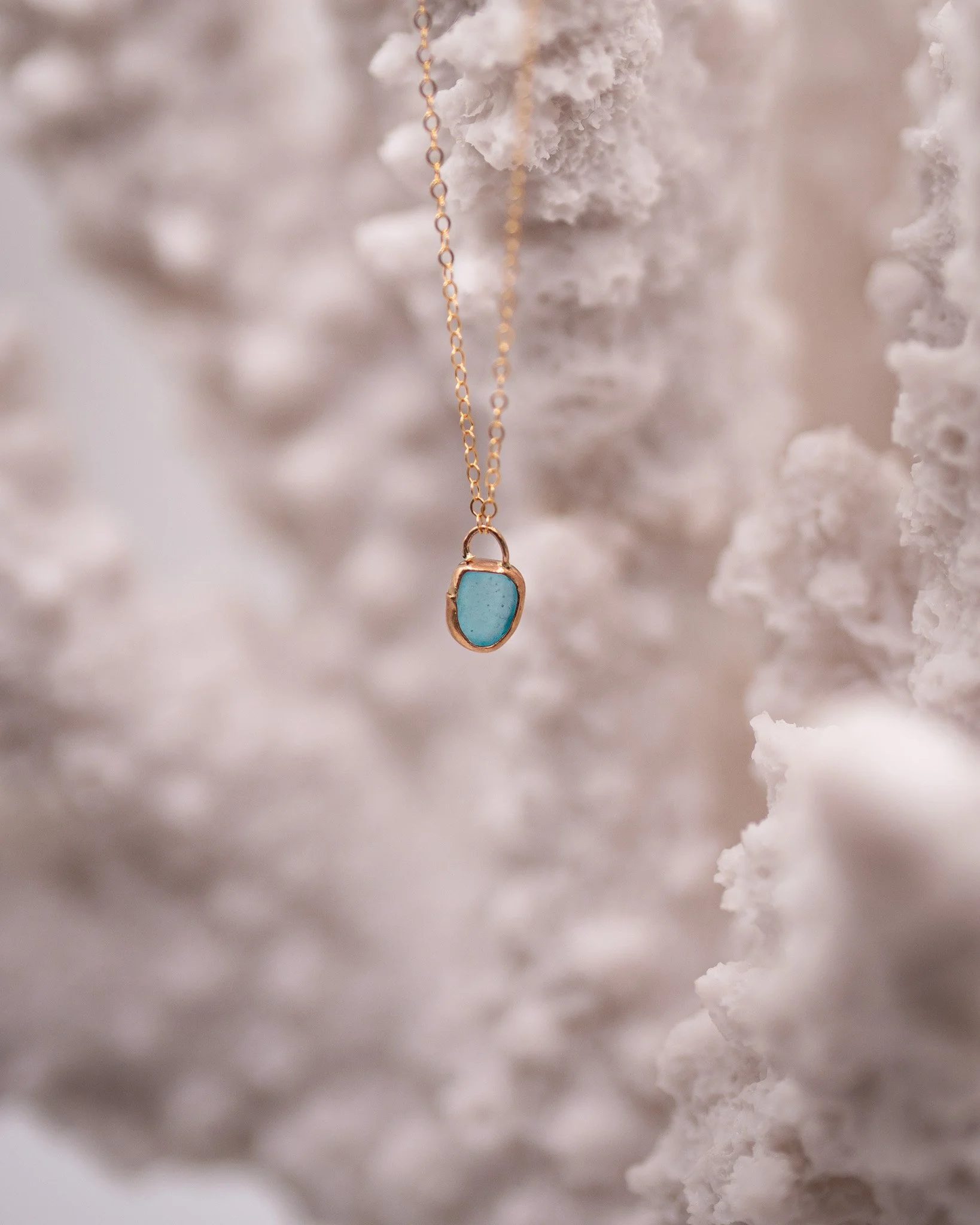 Aqua Sea Glass Necklace