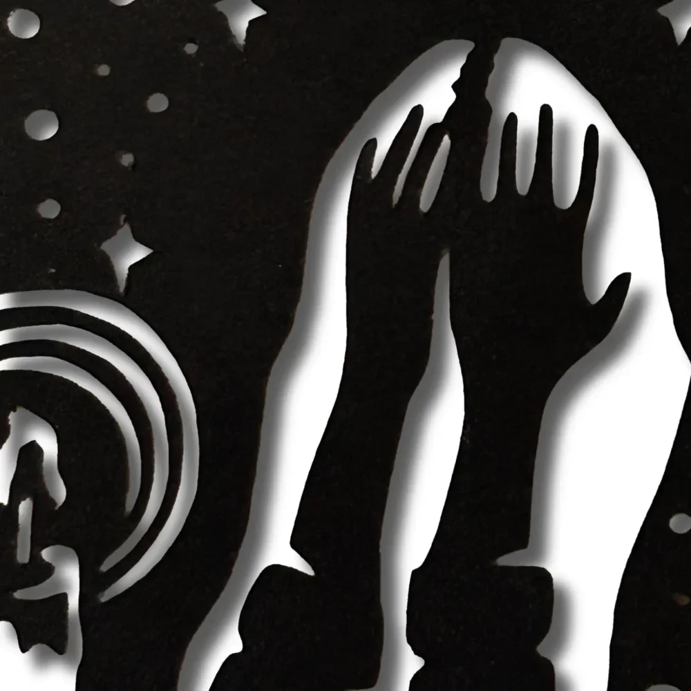close up of shabbat papercut artwork