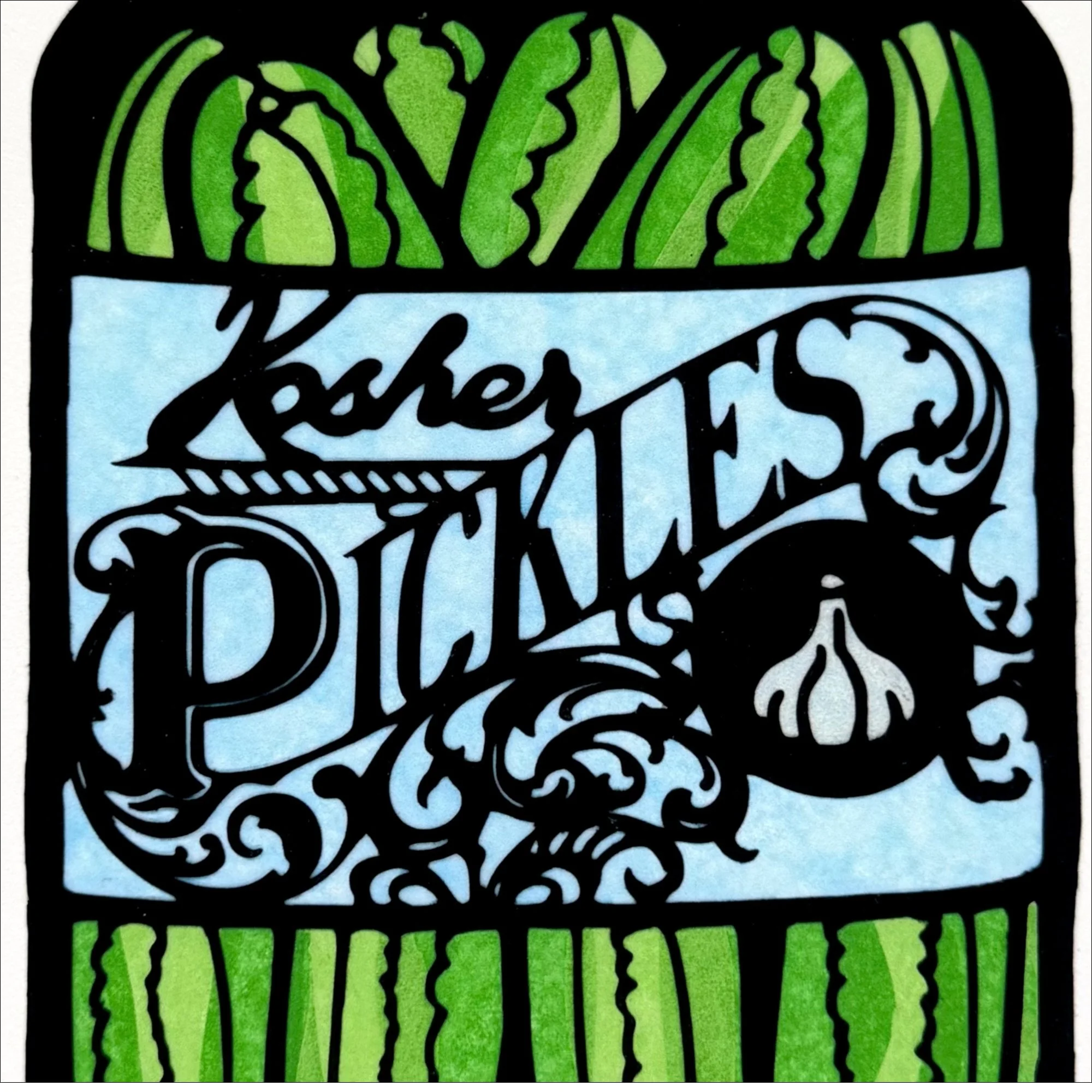 Close Up Kosher Pickles Print