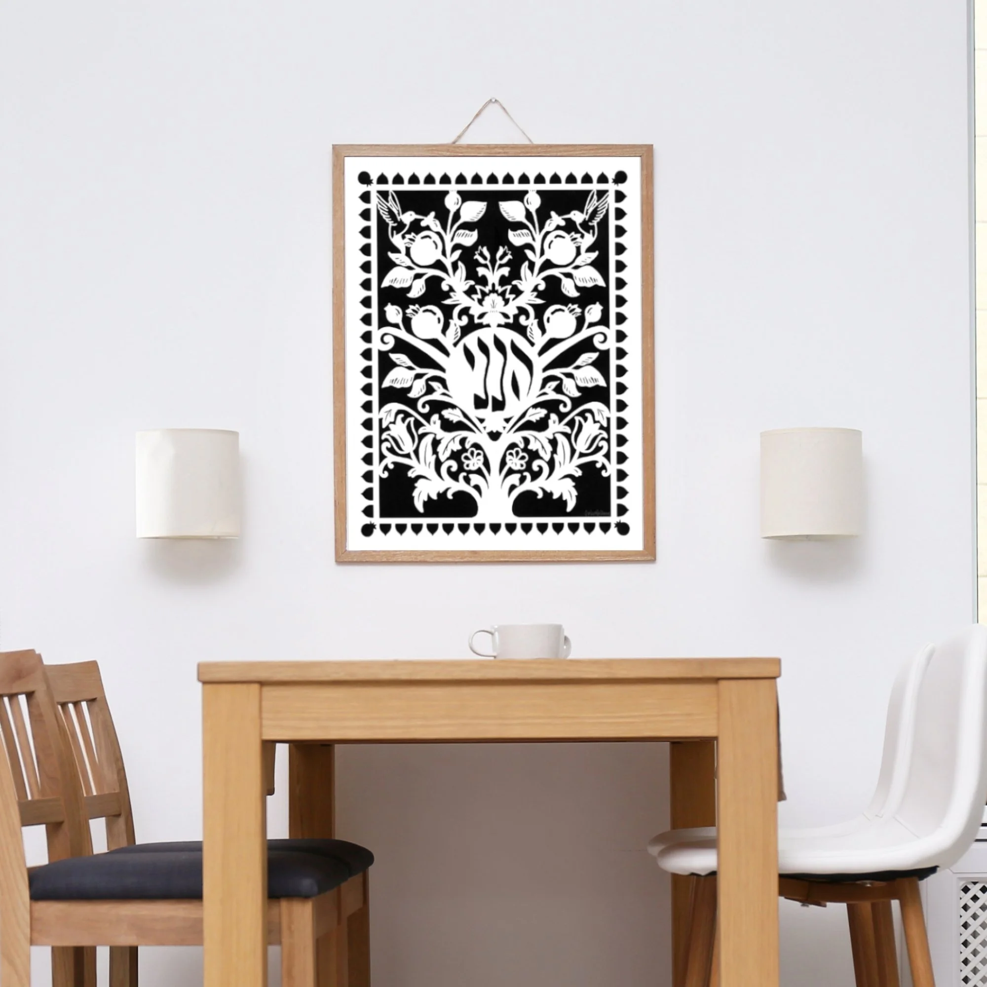 Hineni Artwork in Kitchen