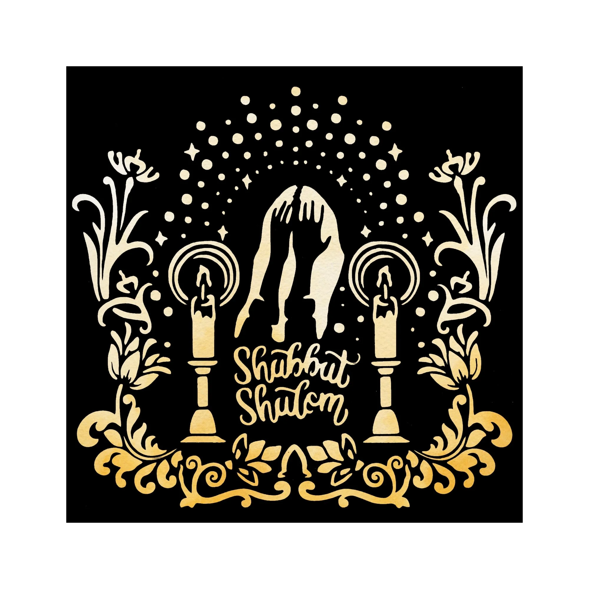Shabbat Candle Lighting Art Print | Contemporary Jewish Wall Art