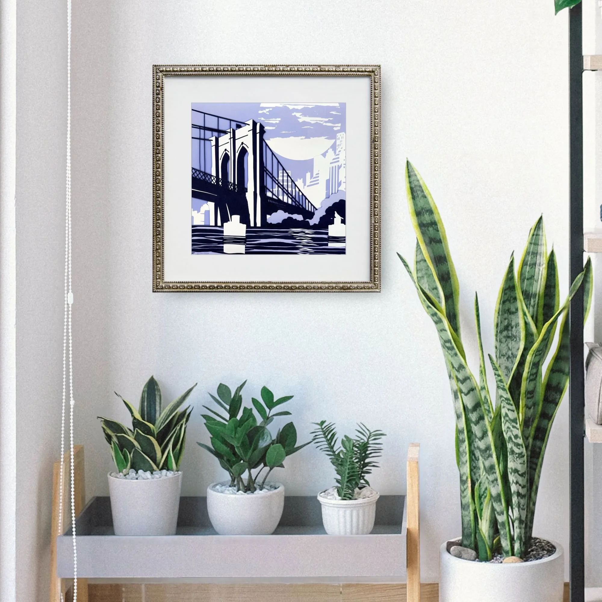 Brooklyn Bridge Artwork in Apartment