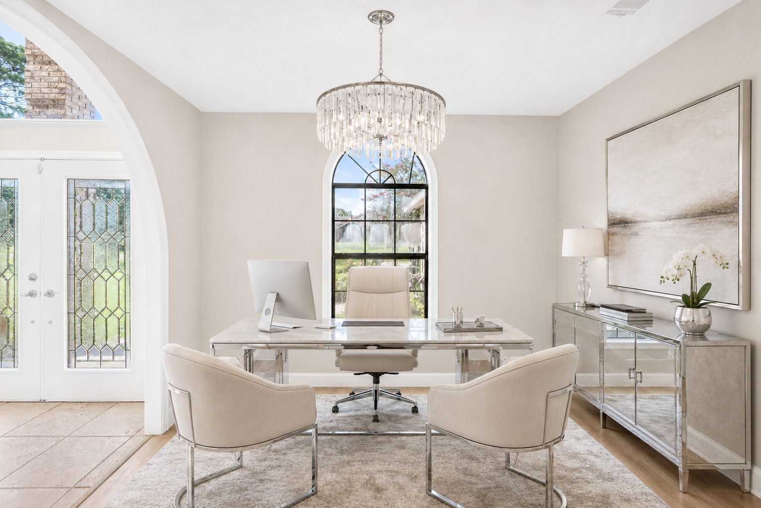 Luxury real estate photography of a modern office in Orlando, Florida by Palm & Key Media