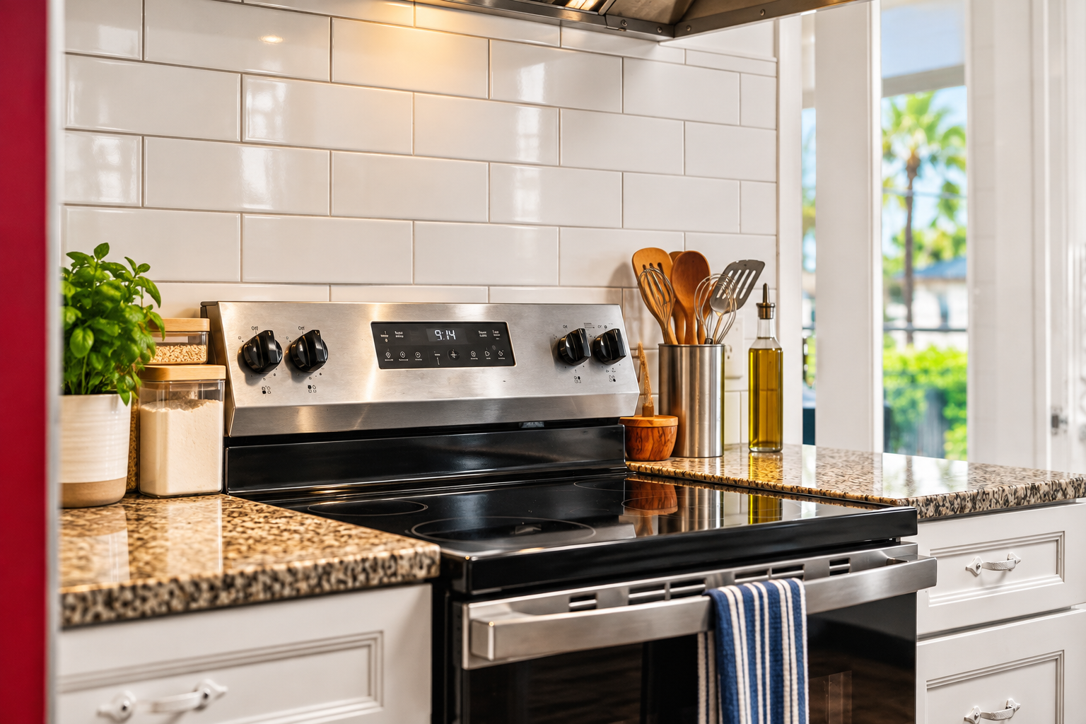 Luxury real estate photography of a modern kitchen in Orlando, Florida by Palm & Key Media