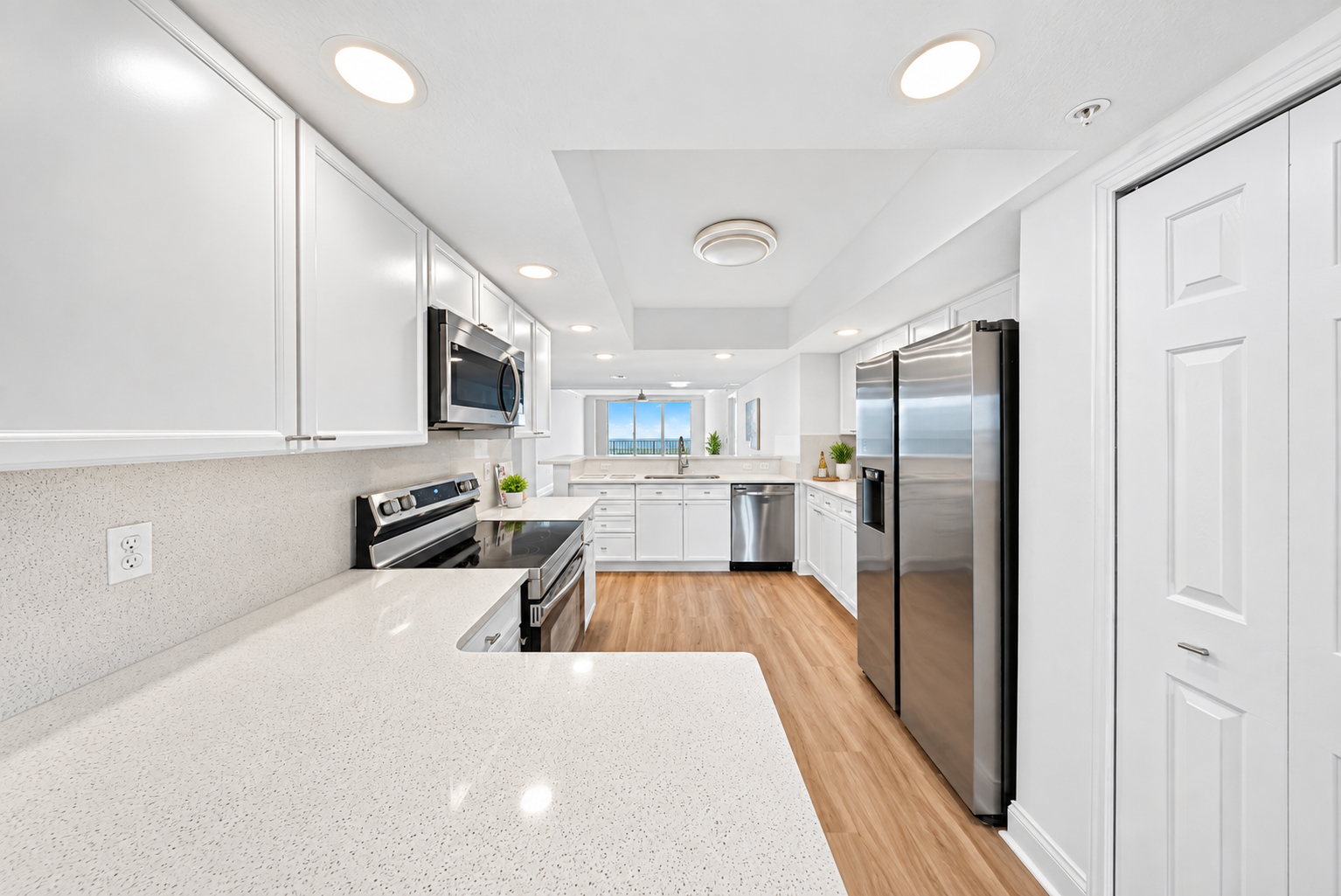 Luxury real estate photography of a modern kitchen in Orlando, Florida by Palm & Key Media