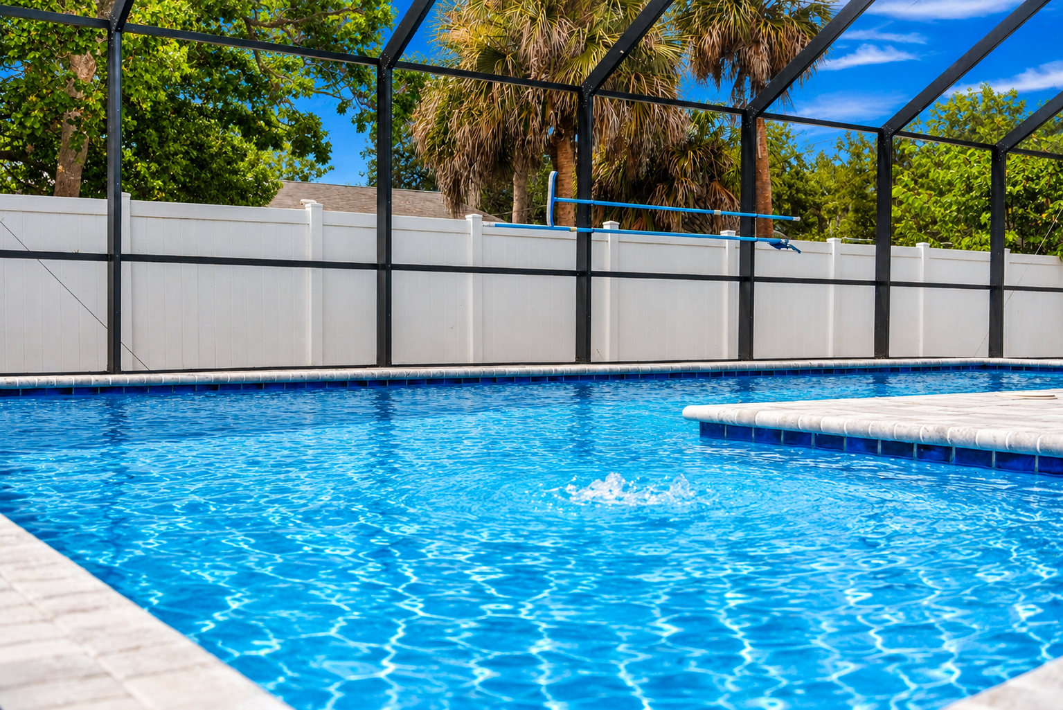 Luxury real estate photography of a modern pool in Orlando, Florida by Palm & Key Media