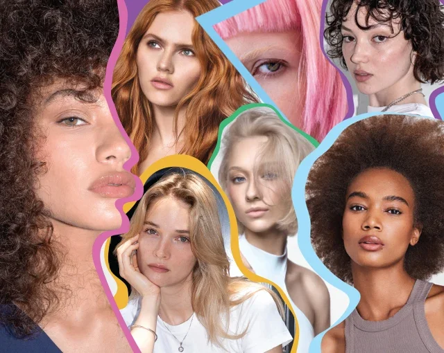 Collage of diverse women with different hair colors, styles, and skin tones.
