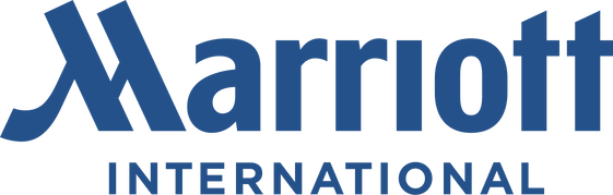 Marriott International logo in blue text.