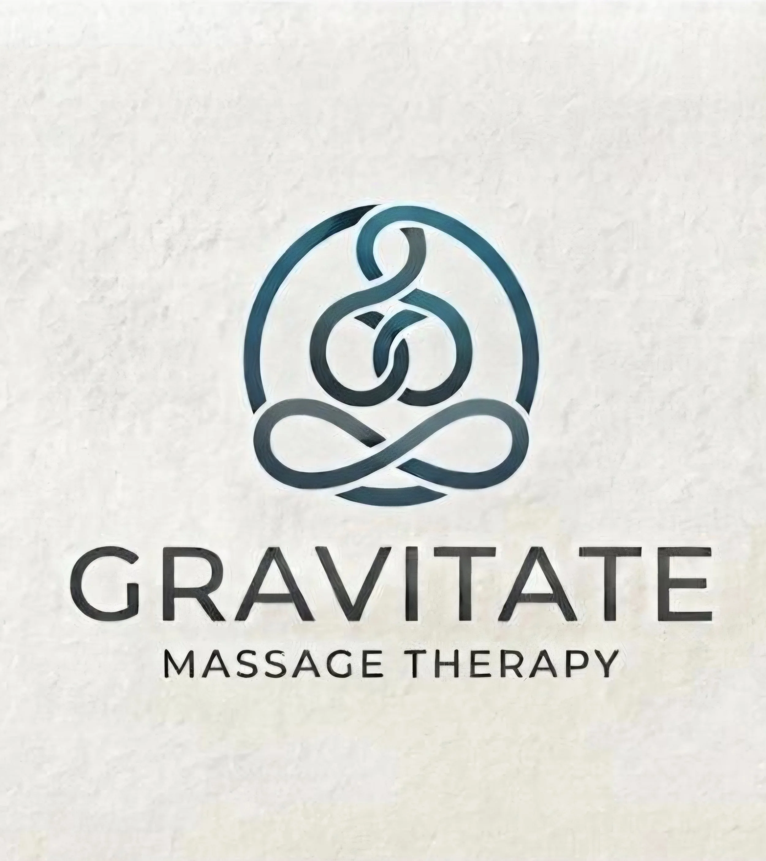 Sign for a massage therapy business named 'Crafuate' with a logo of interlinked circles and lines, and the phrase 'Massage Therapy' written below.