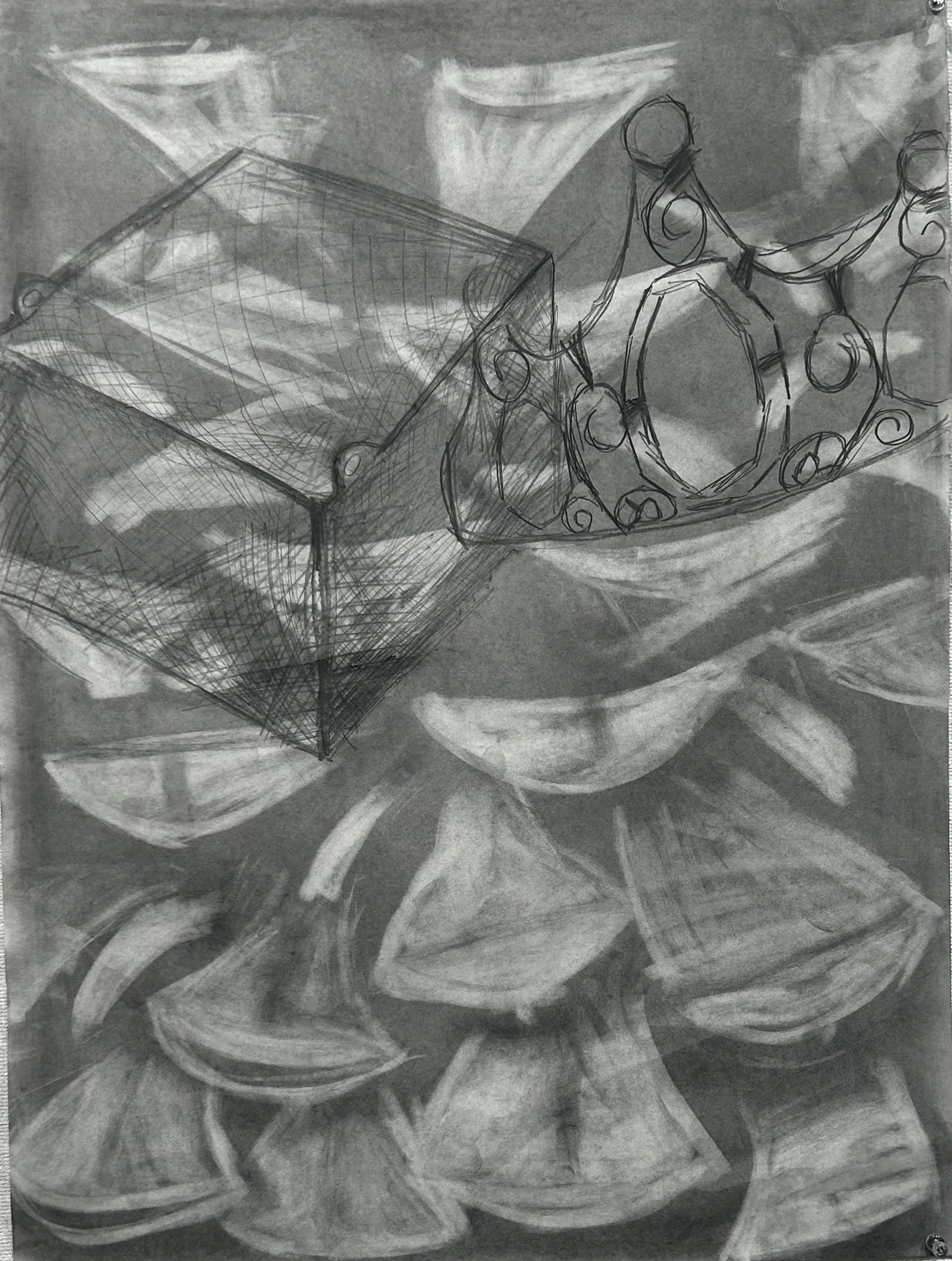 Opposites Attract 
2023 
Graphite Powder 
18 x24 
Studio A