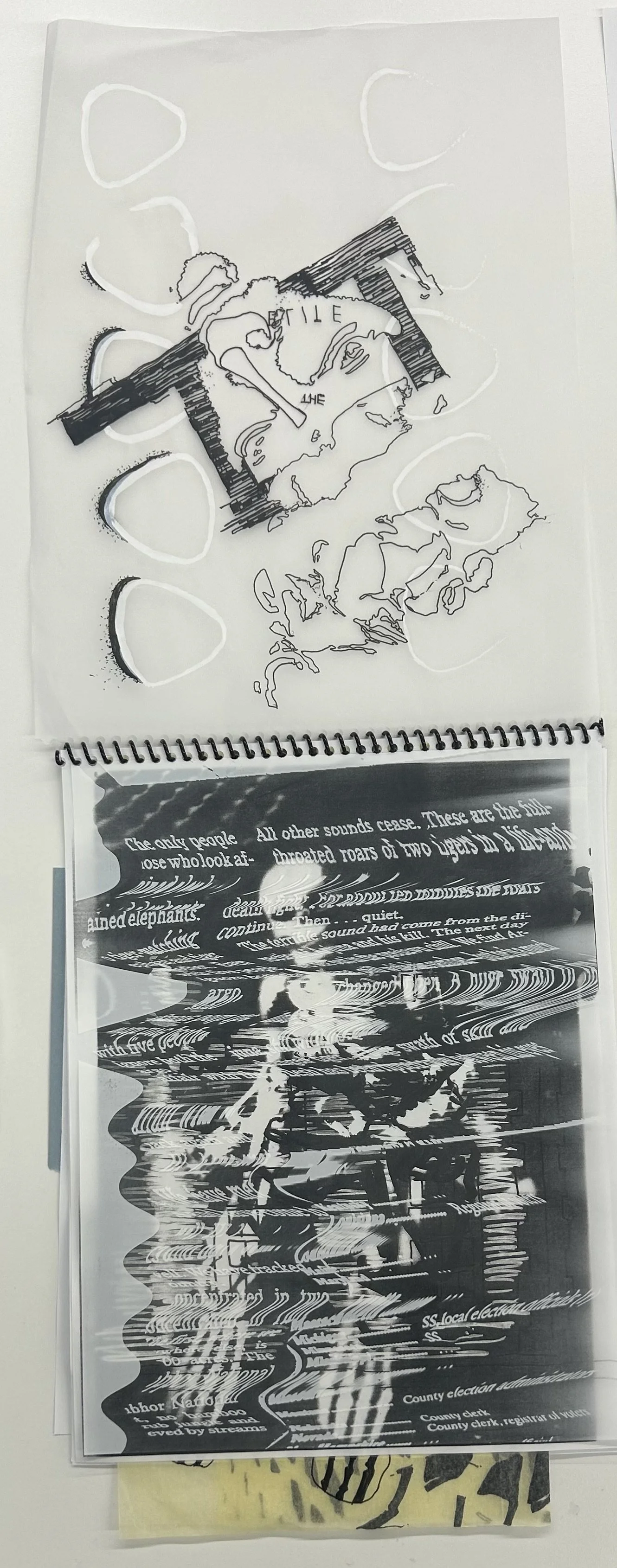 After Life 
2024 
Collage, Paper, and Transparent Film 
8.5 X 11 Pages 
Illustration