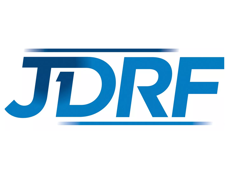 JDRF logo in blue with three lines above and below the text.