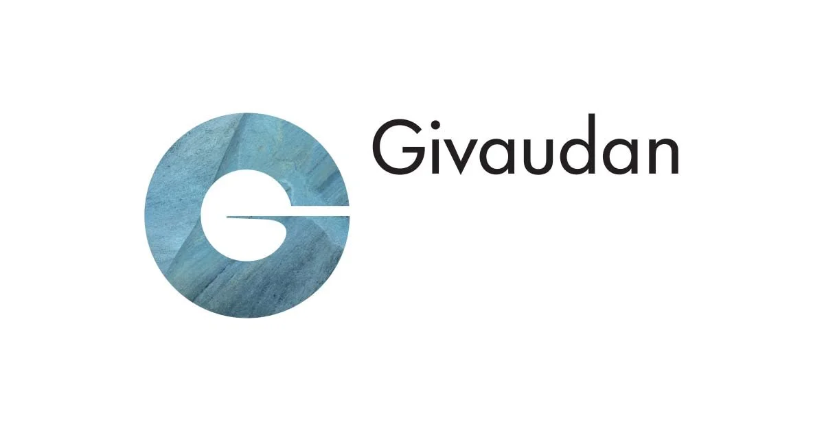 Givaudan logo with a stylized blue G and the company name in black text