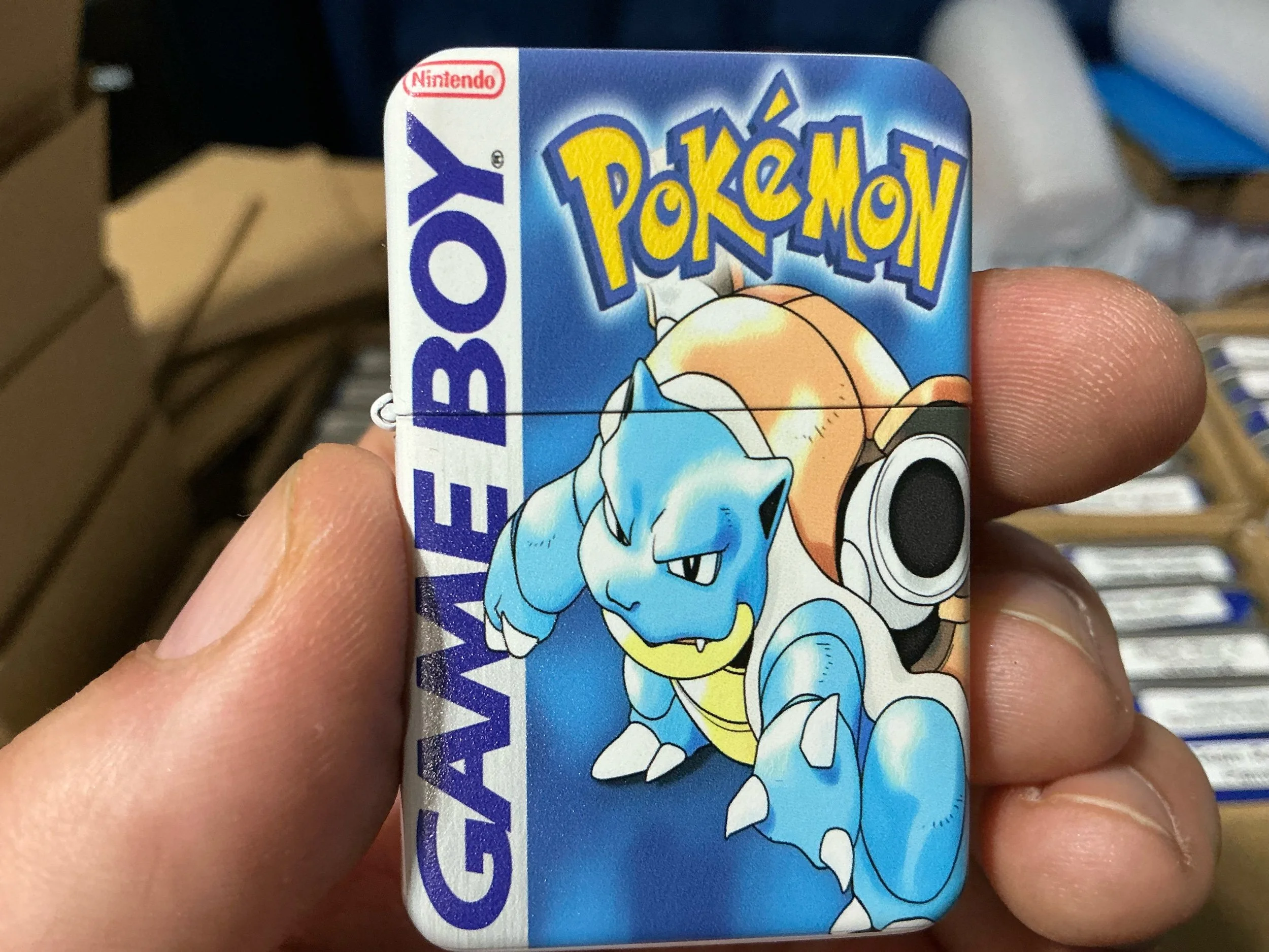 Pokemon Blue Game Boy Style Flip Top Lighter