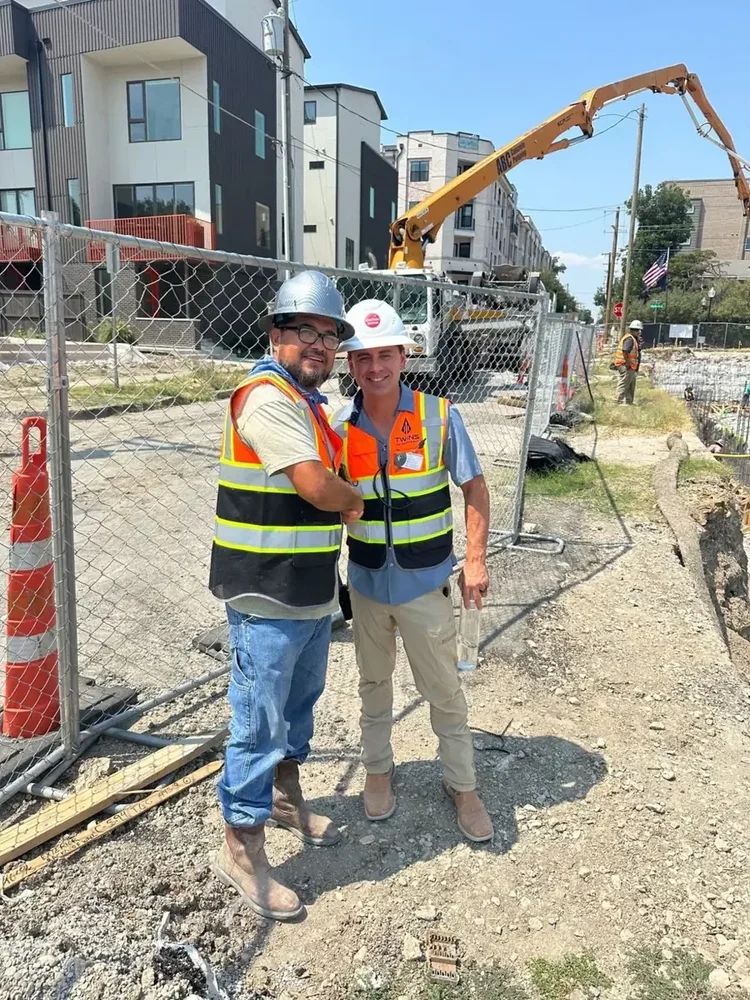 Twins Engineering team at a construction site