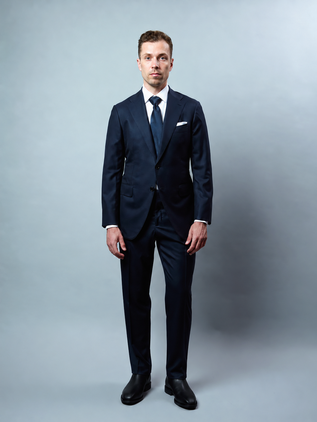 Dark Navy Wool Suit Hire