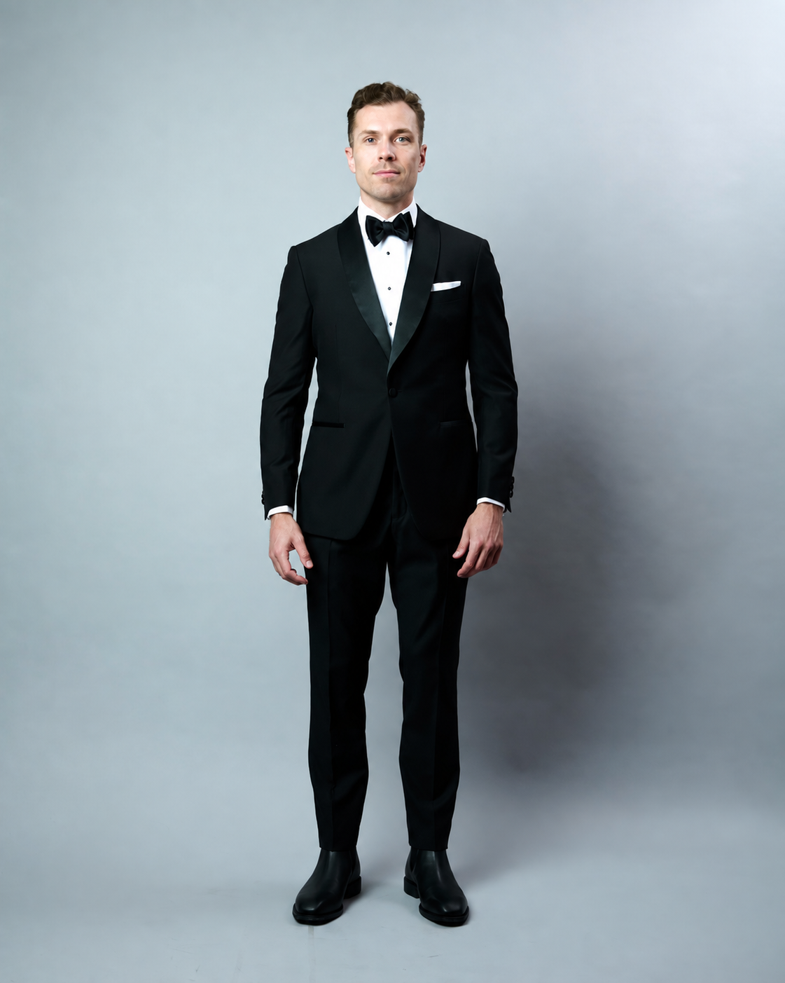 Shawl Lapel Dinner Suit With Stud Button Shirt Hire