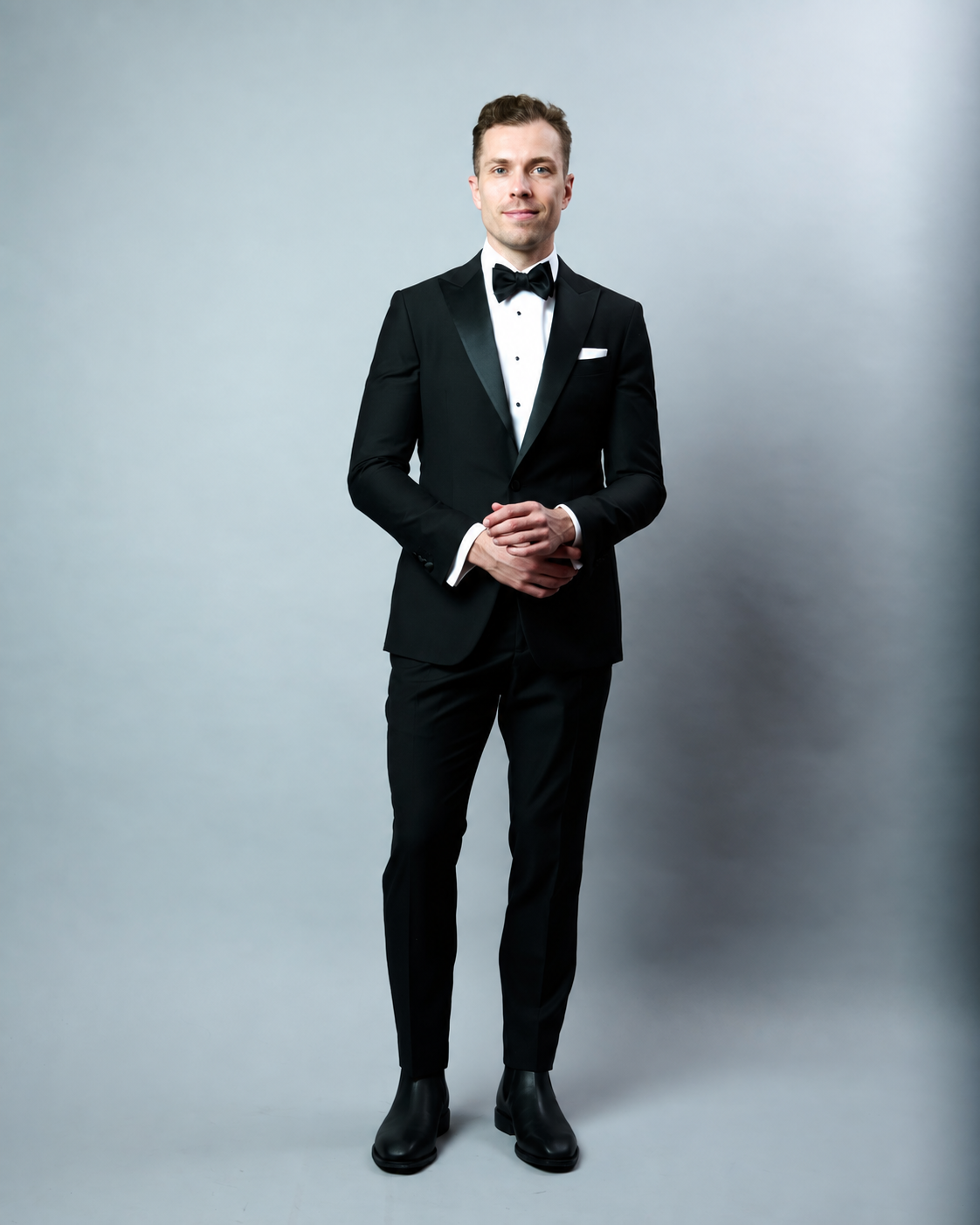 Peak Lapel Dinner Suit With Stud Button Shirt Hire