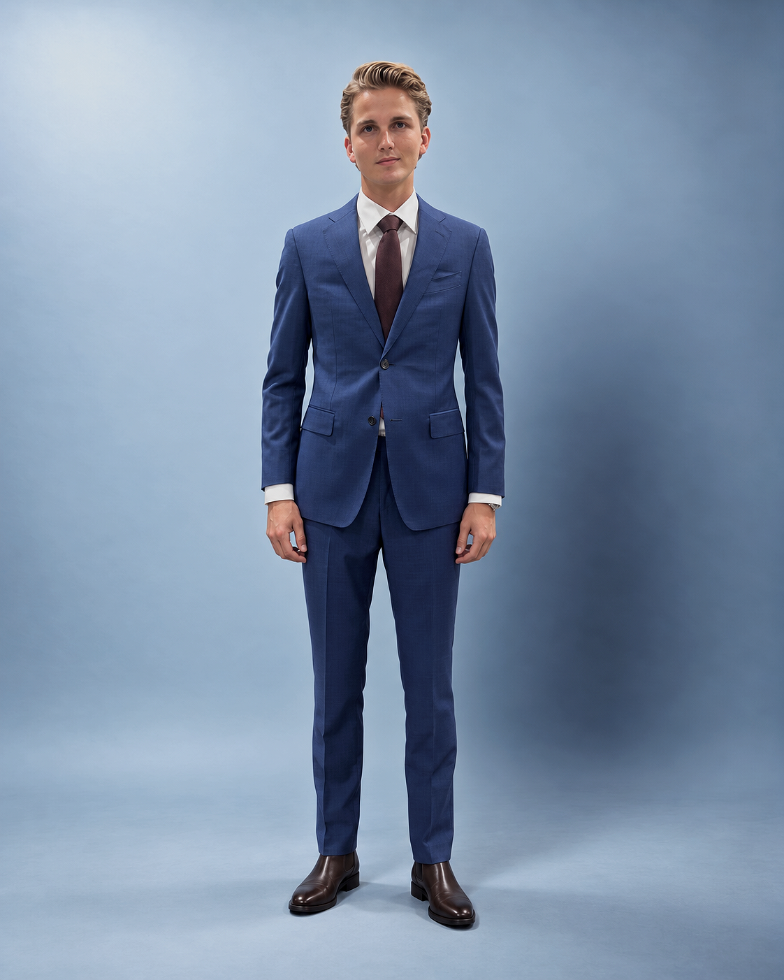 Blue Wool Suit Hire Package