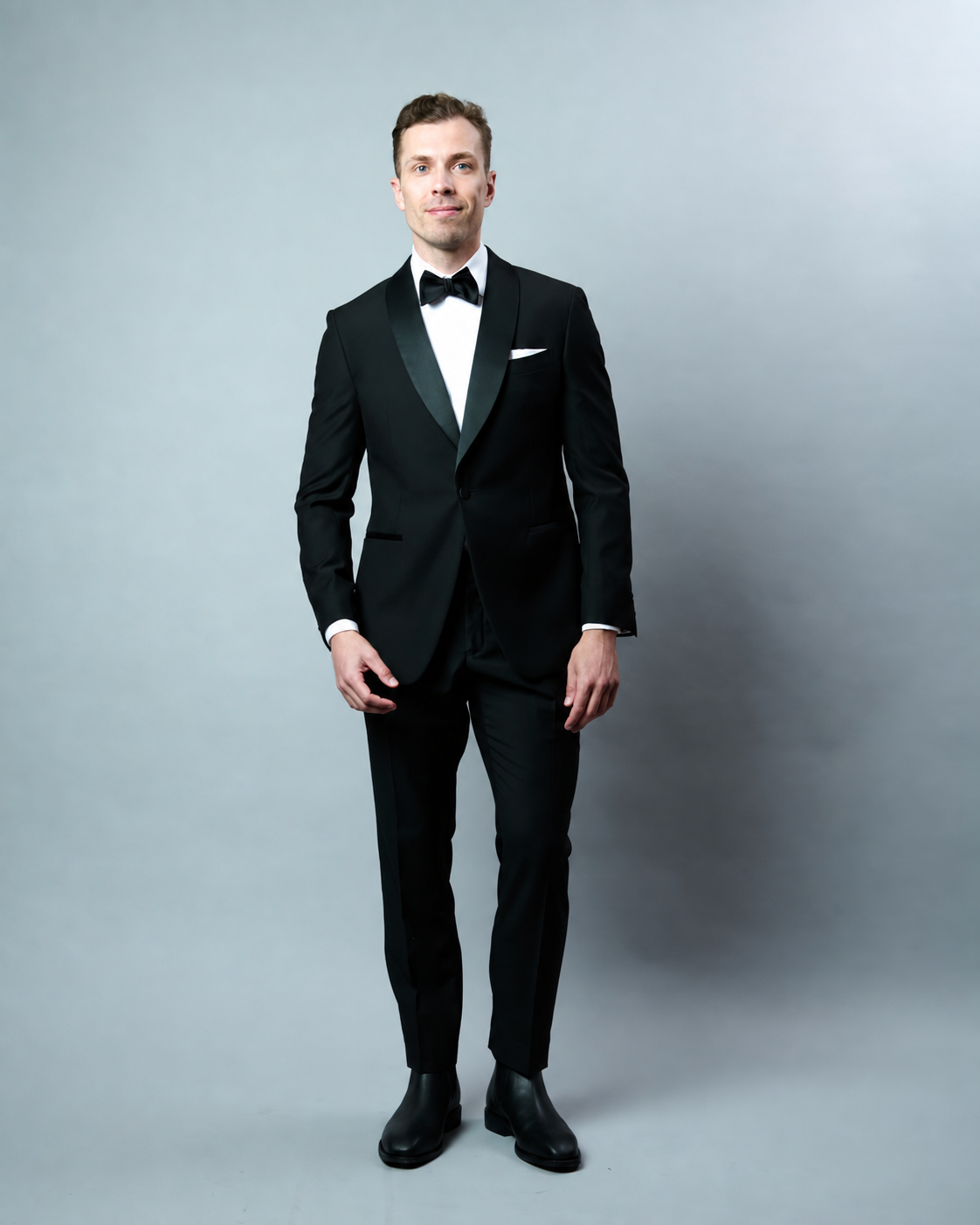 Shawl Lapel Dinner Suit with Covered Placket Shirt Hire