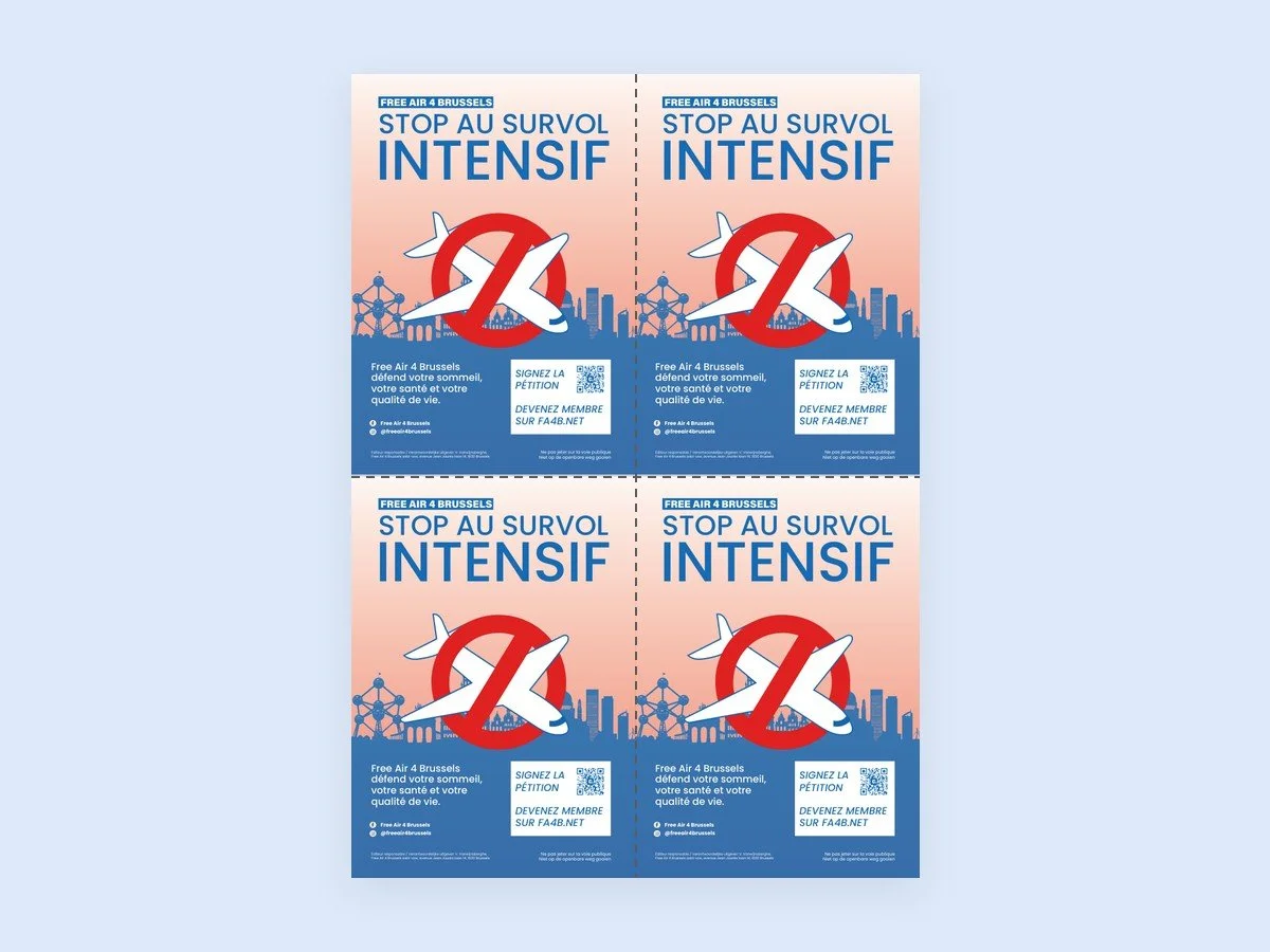 Aperçu de la planche de 4 tracts « Stop au survol intensif »