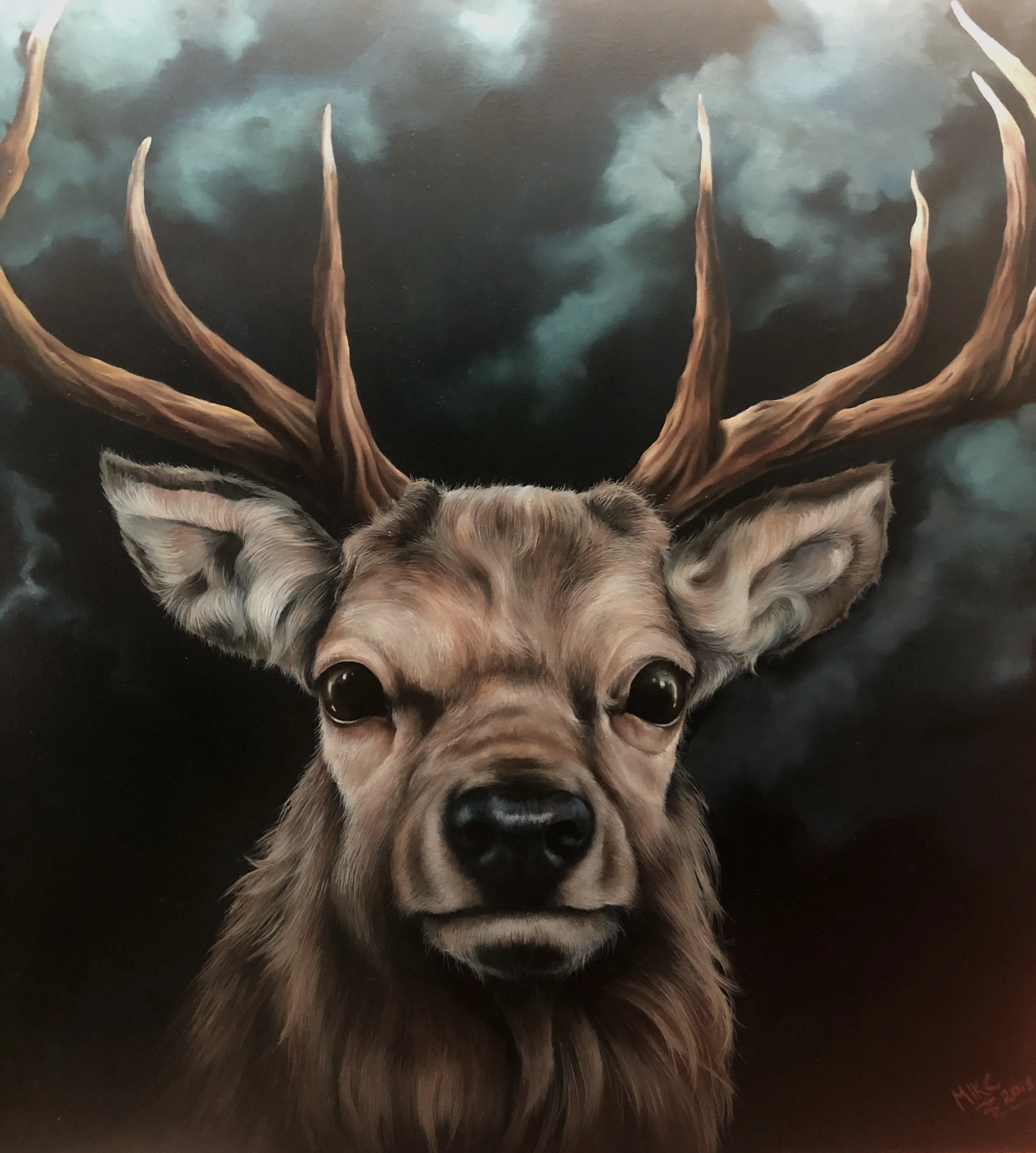 Antlers Against The Dusk Original (Prints available)