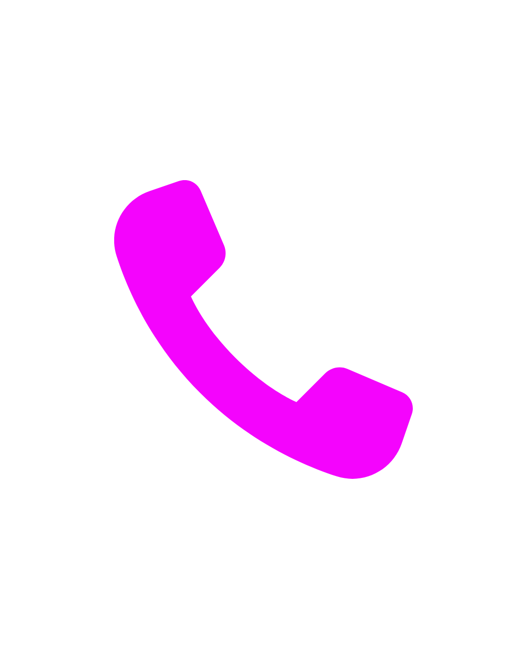 Pink telephone receiver icon on a black background