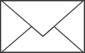 Outline of an envelope with a triangular flap