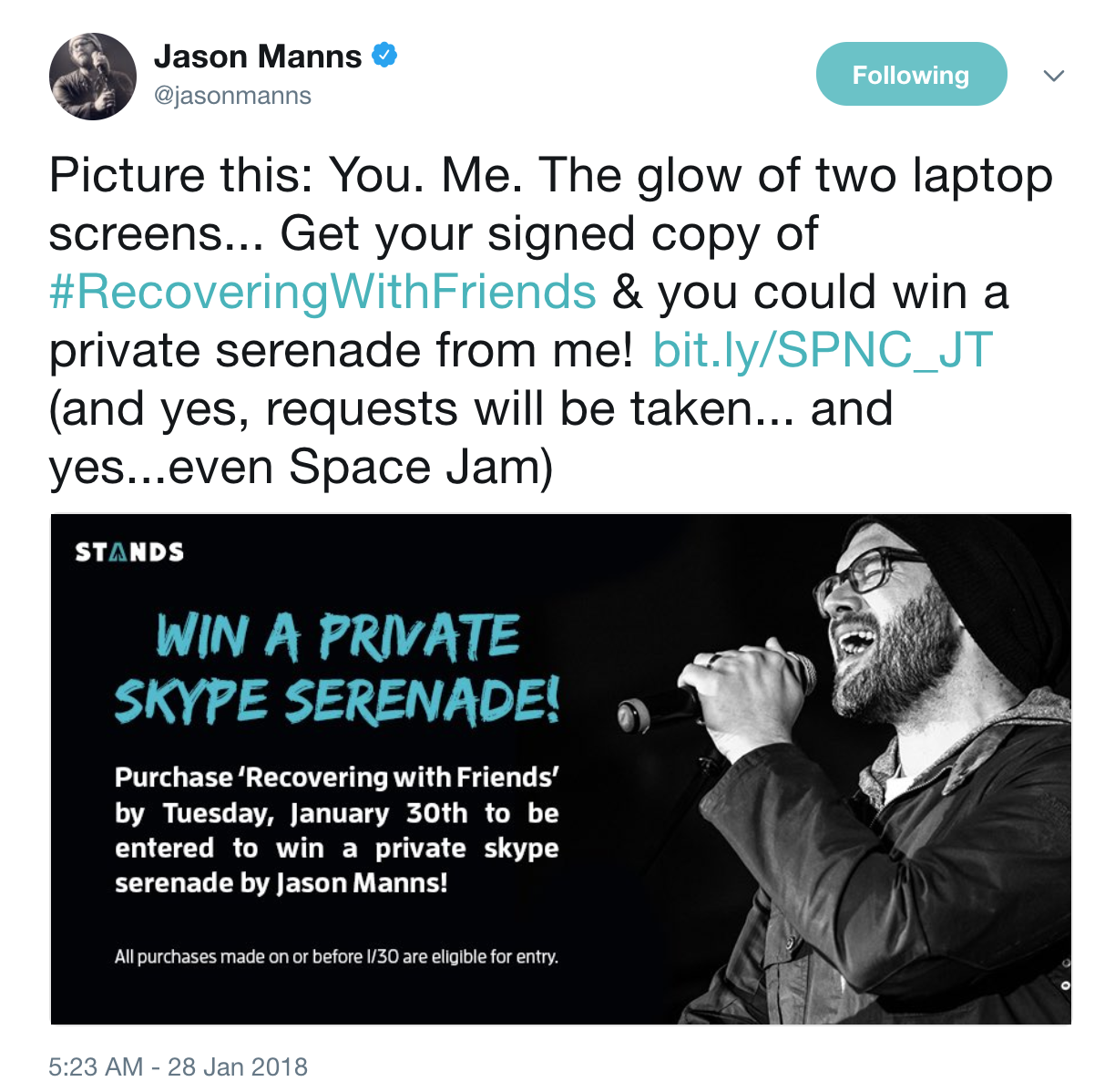 Jason Manns - Tweet for Campaign Promo