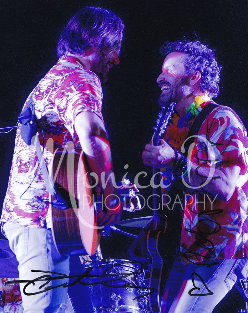 Jensen Ackles and Rob Benedict performing during the Louden Swain Saturday Night Special and Luau at the Creation Entertainment Supernatural convention in Honolulu, Hawaii, November 2023