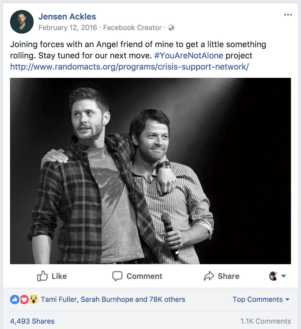 Jensen Ackes - Twitter - You Are Not Alone PreLaunch
