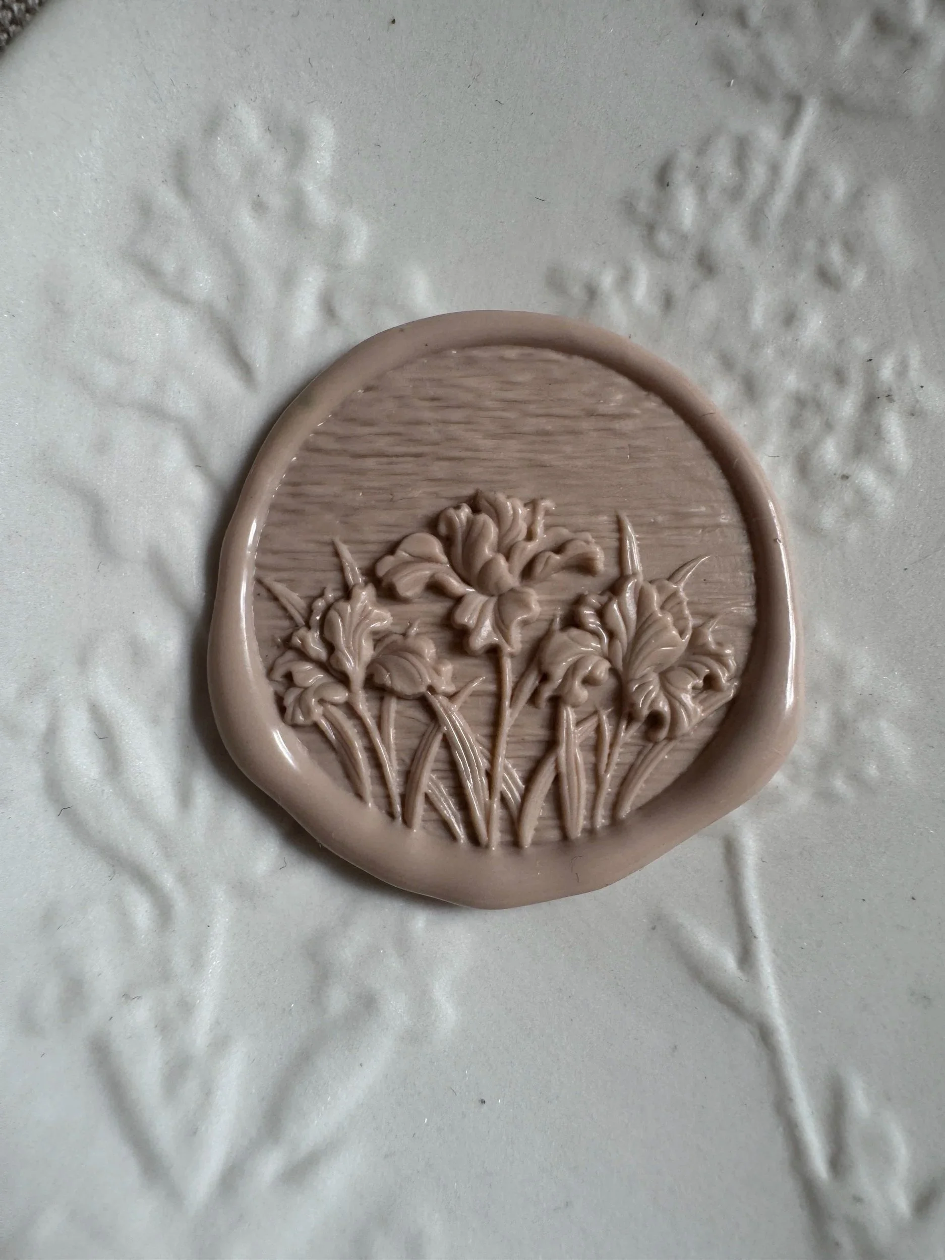 Bearded Iris Flower Wax Seal