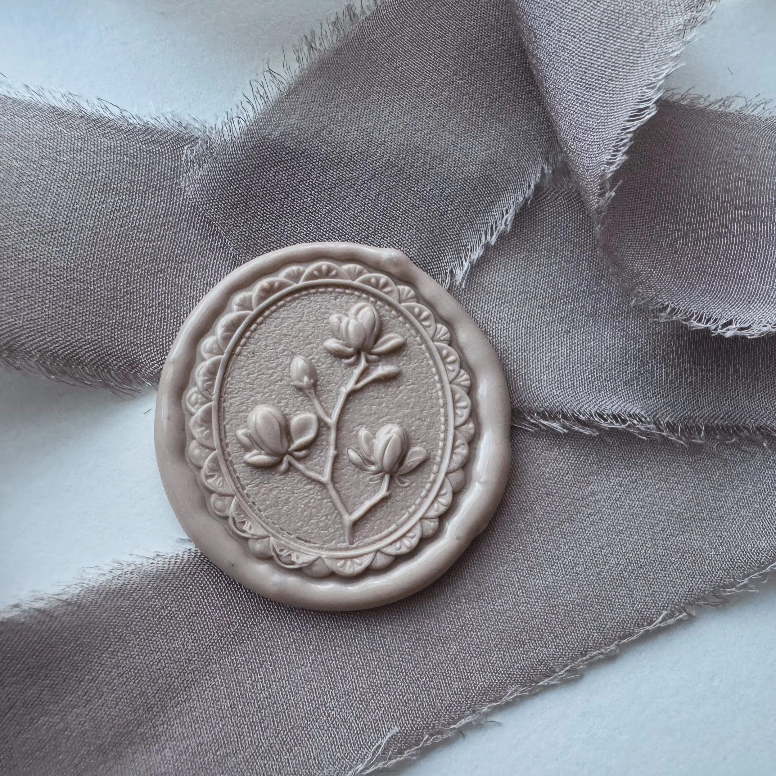 Framed Magnolia Wax Seal