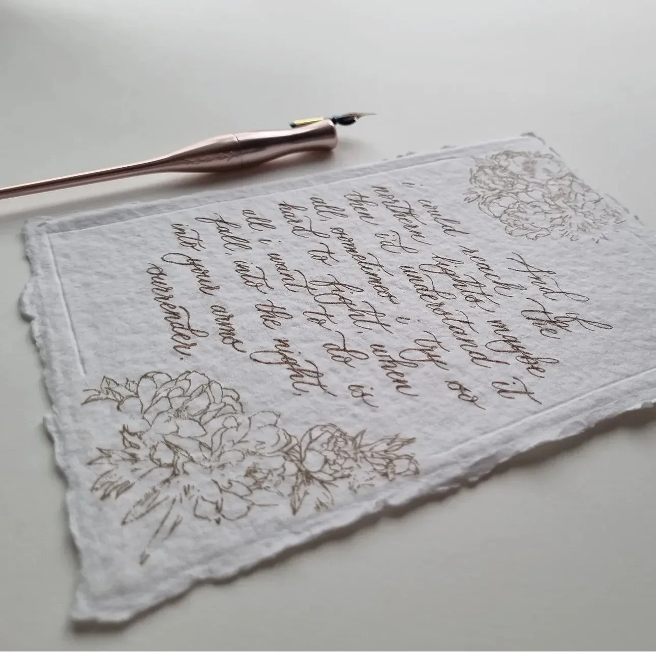 Bespoke Calligraphy Poem, Song or Letter