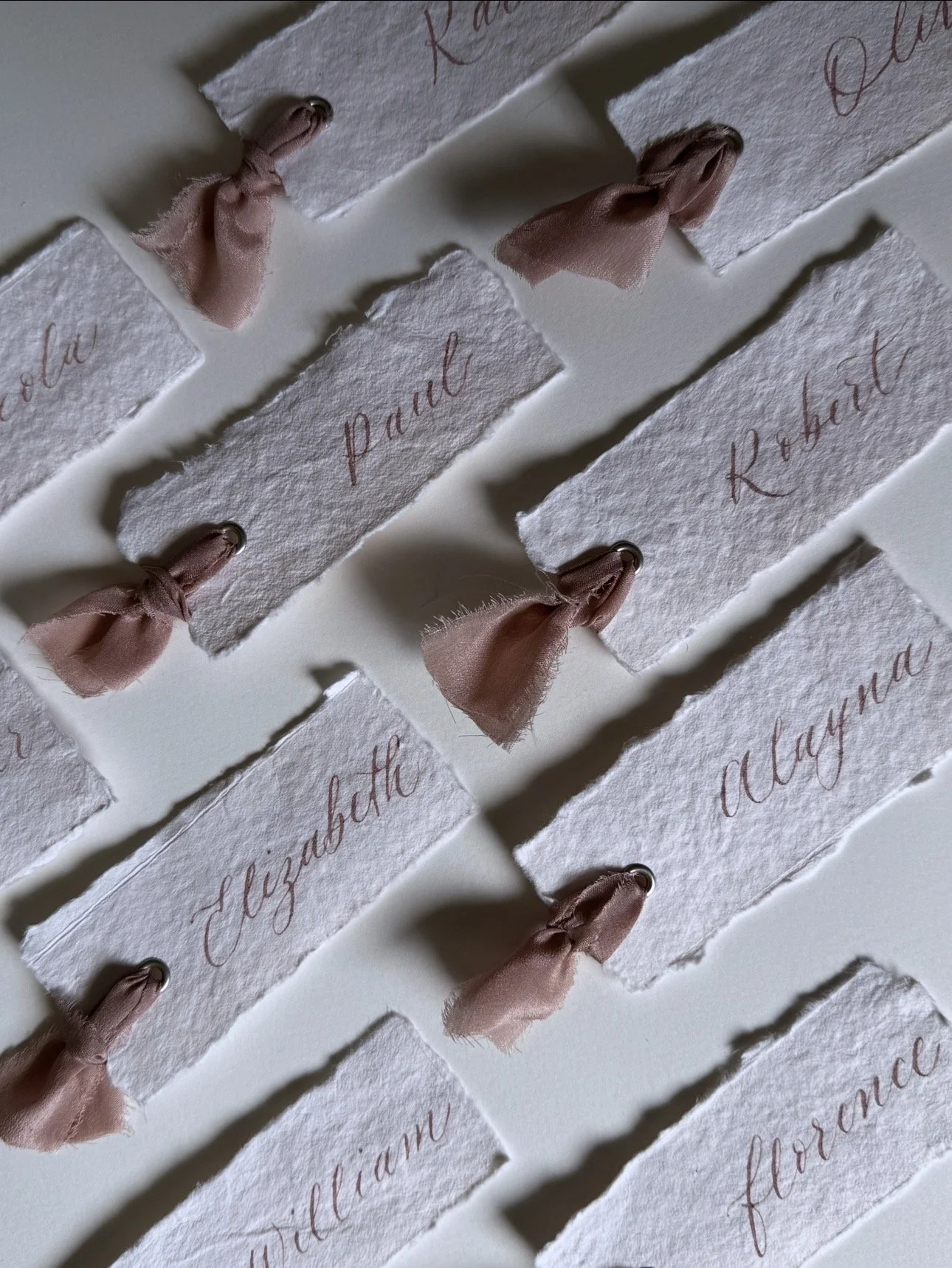 Handmade Cotton Ribbon Place Card