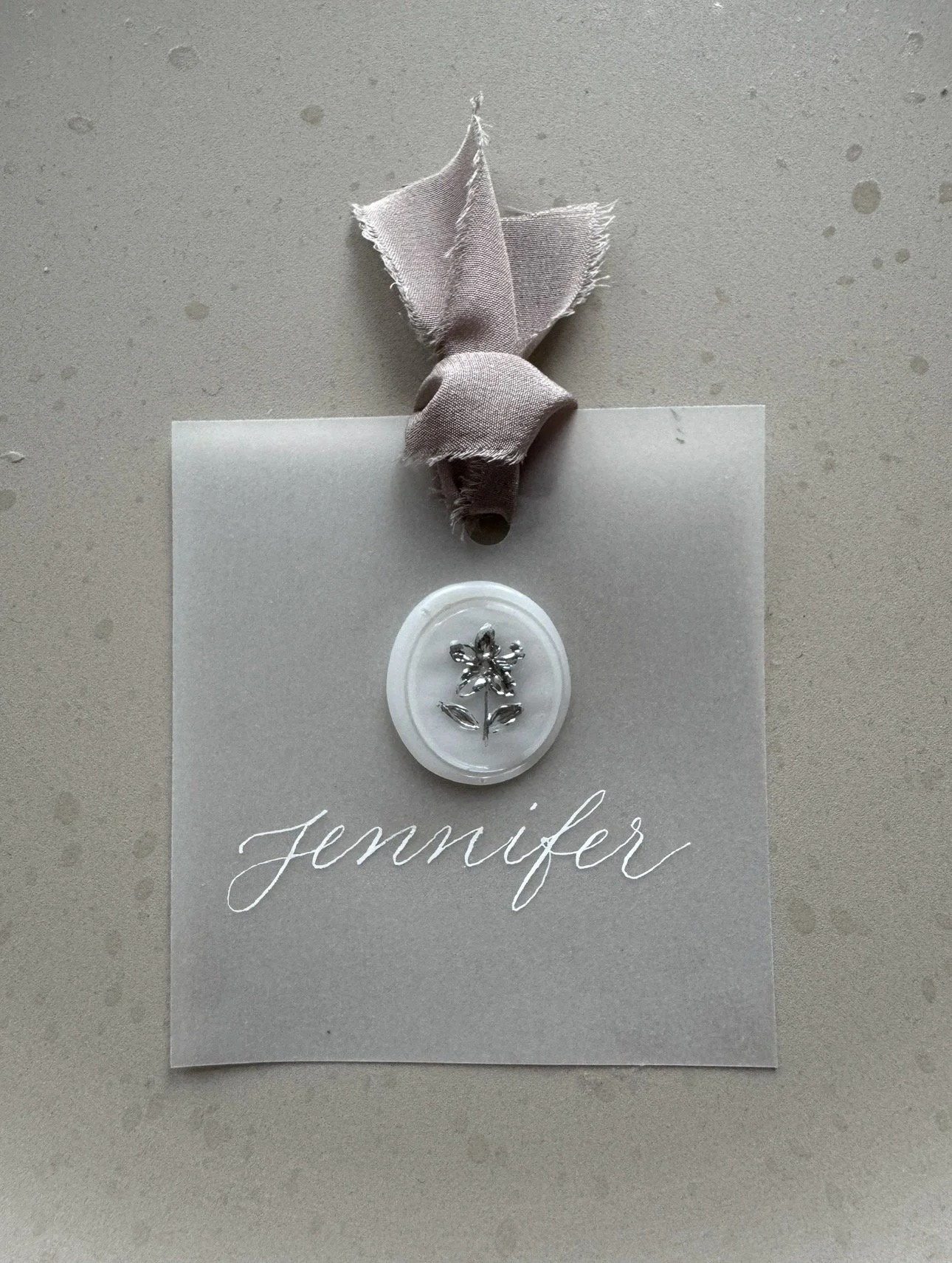 Vellum Dainty Floral Place Card