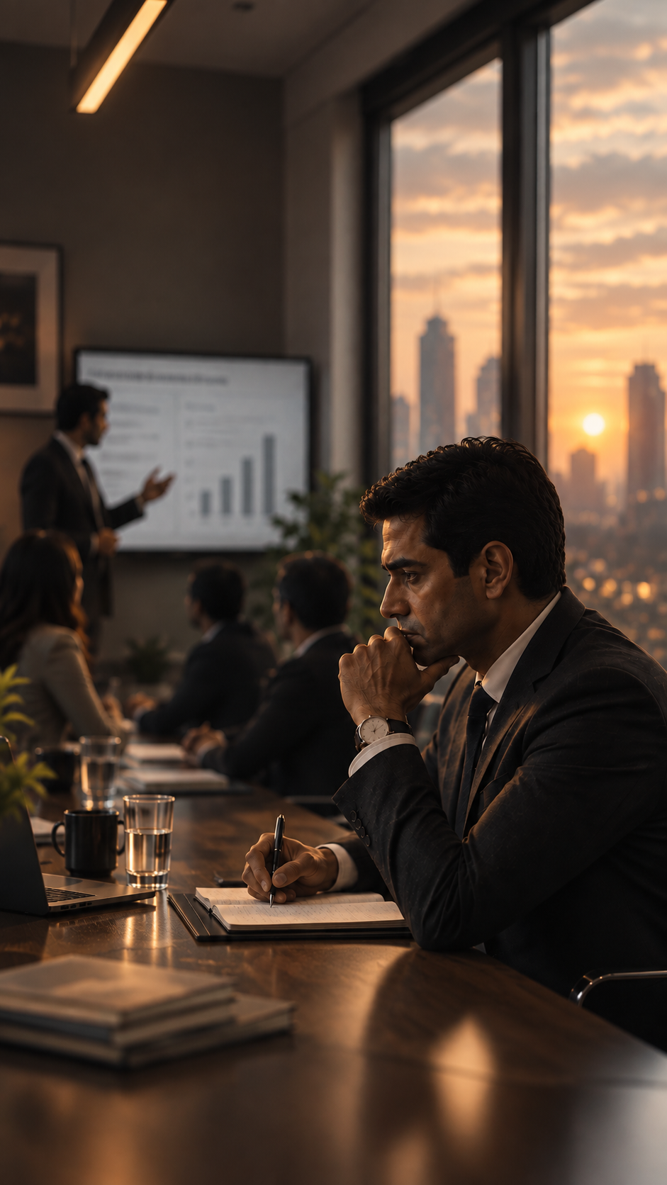Dev sitting in a meeting room