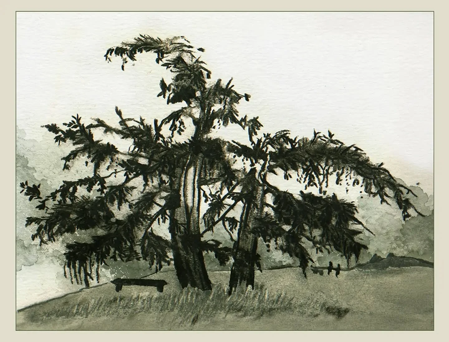 Charcoal on cartridge paper. 35cm x25cm. Wettern Tree Garden

Back to my fine art roots &mdash; charcoal, observation, instinct. Finding my way back to myself, one drawing at a time.

#wetterntreegarden
#charcoaldrawing
#drawingoftheday✏️