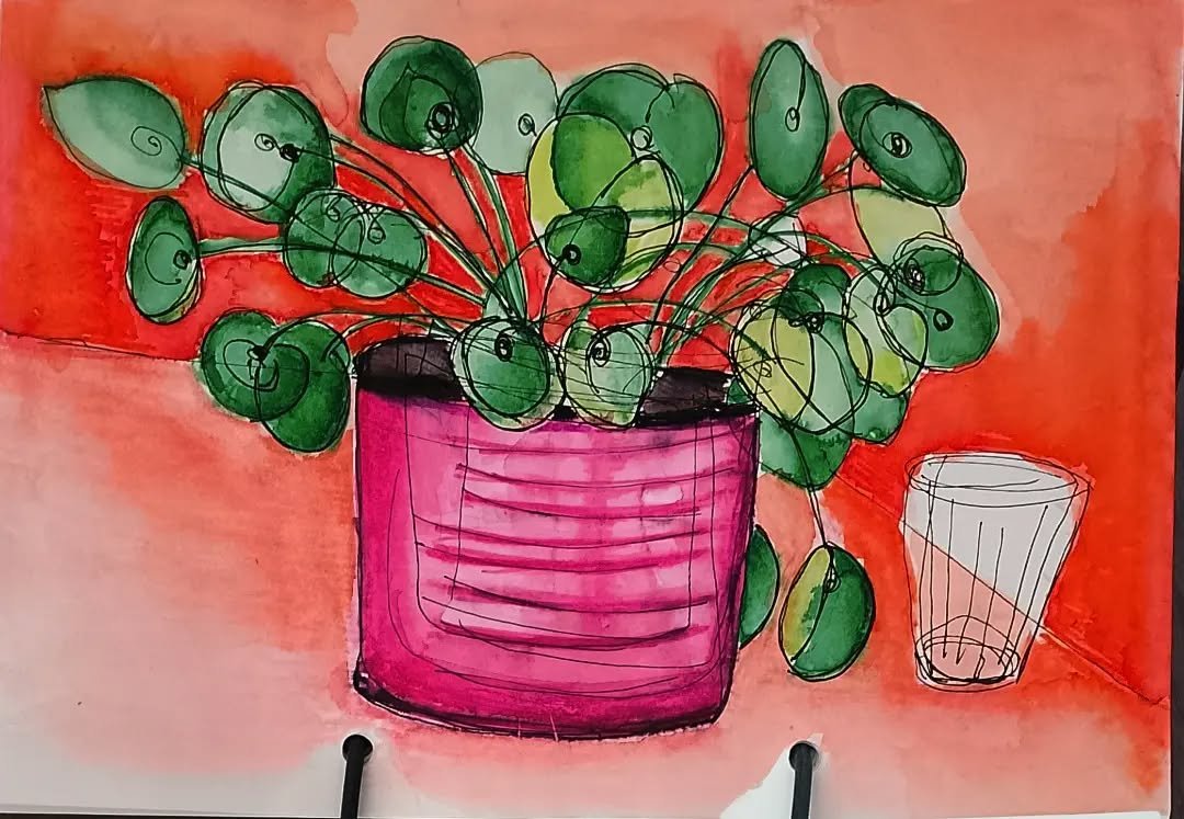 Watercolour pen and ink. Just a sketch. 

#watercolour
#noai
#coinplant 
#art_nomatter_what