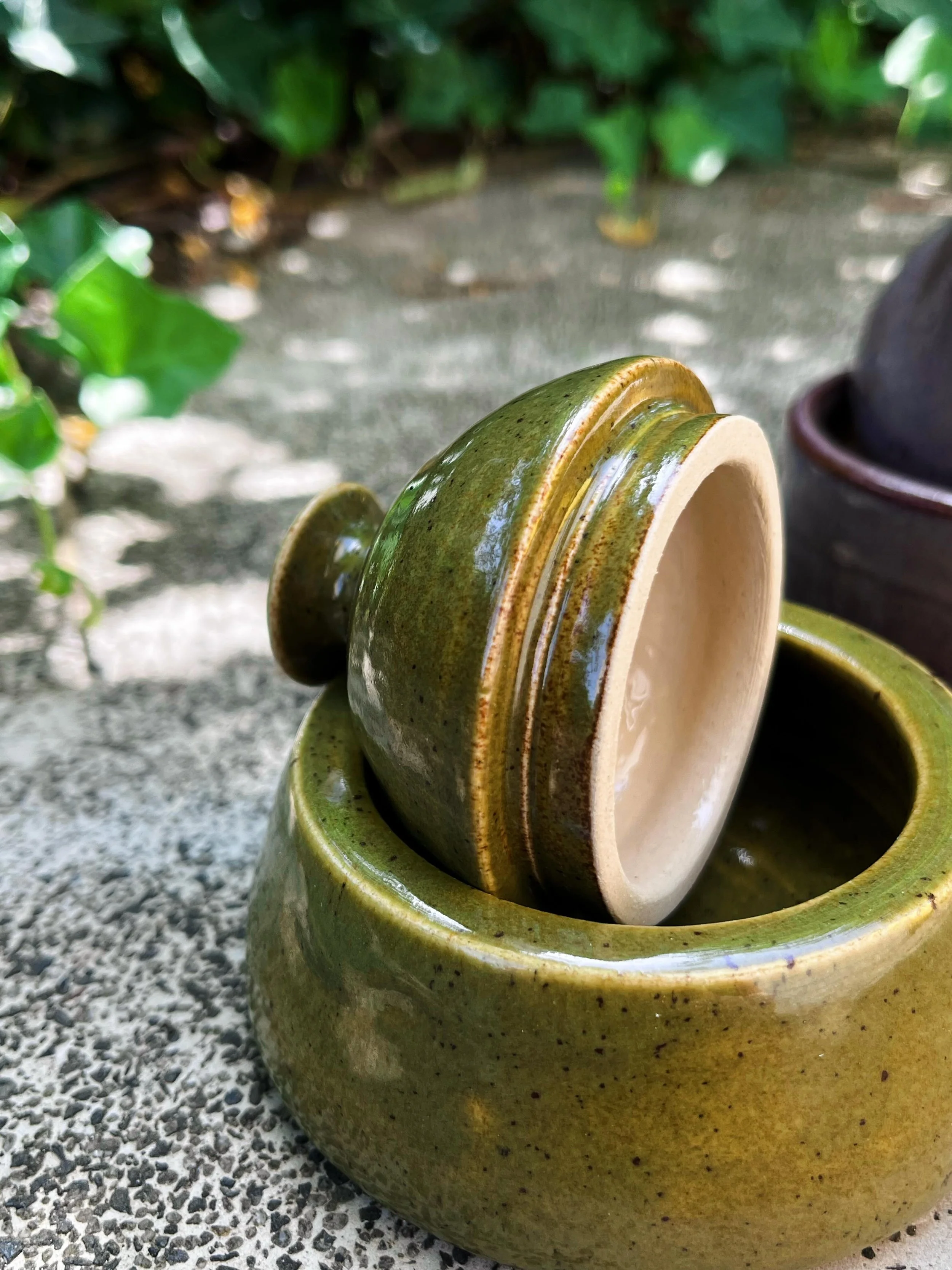 Hand thrown lidded jars {stoneware}
