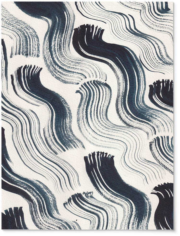 Brush ink waves