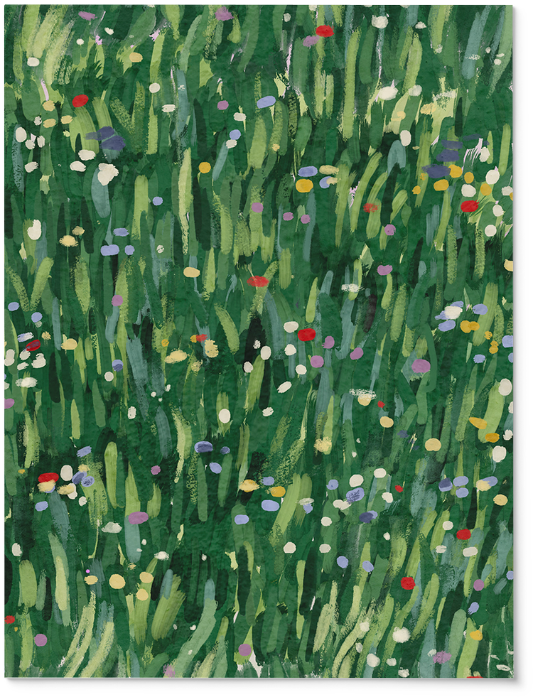 Hedgehog & Hazelnut meadow painting