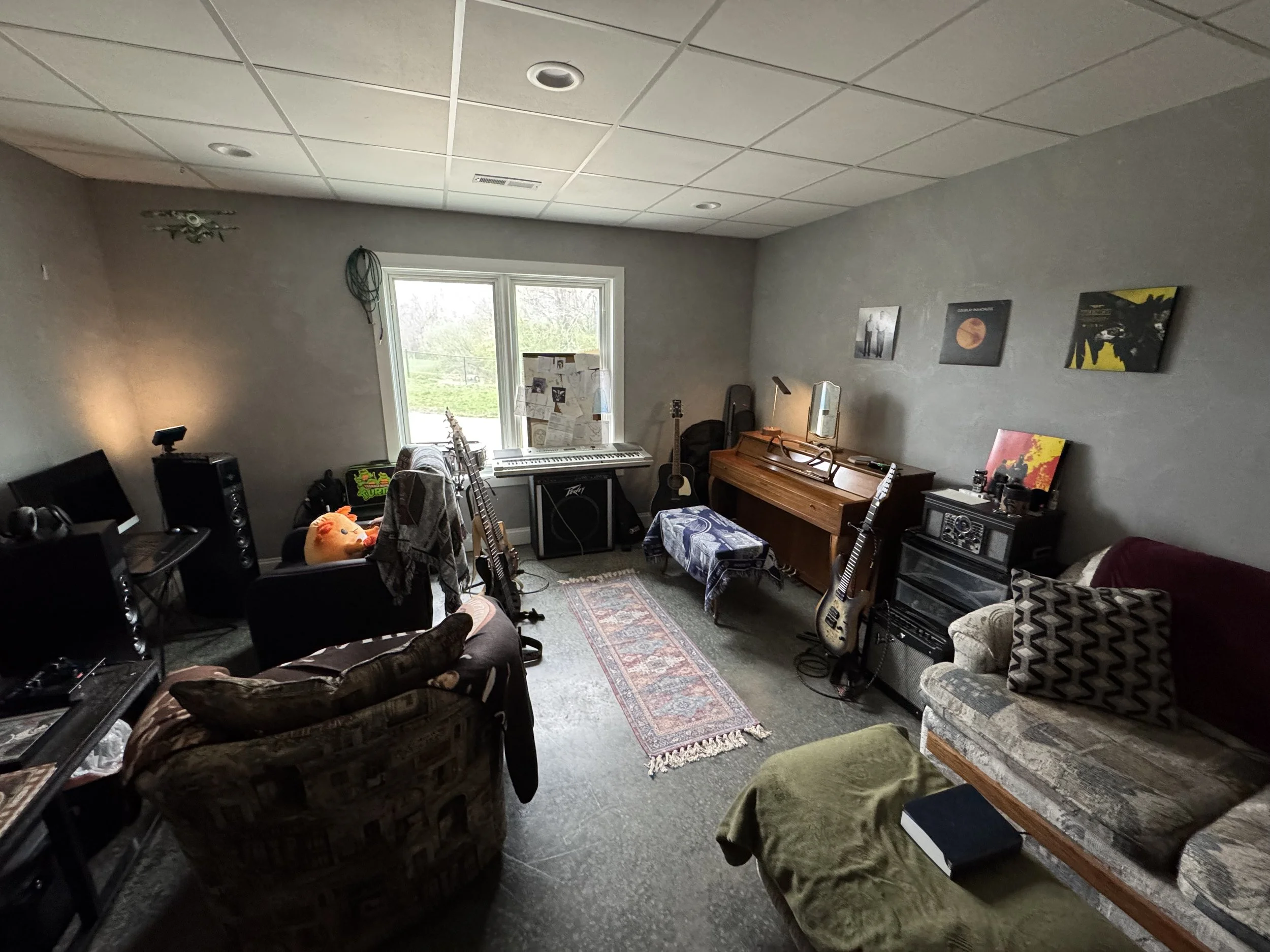 Choice Suffering's first studio aka the bedroom I made in my mom's basement after I stole my little brother's playroom to live in.